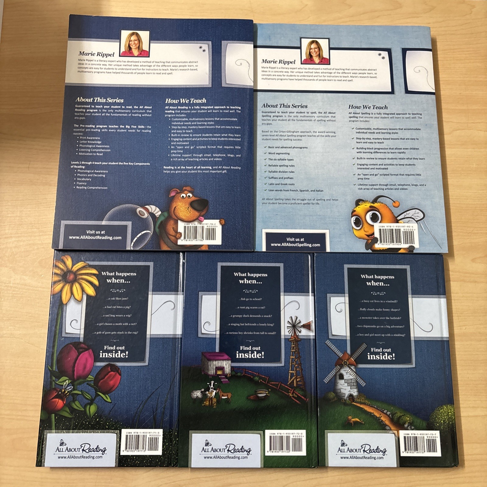 Lot 5 All About Reading Spelling Level 1 Teachers Manuals Readers 1-3 Set COLOR