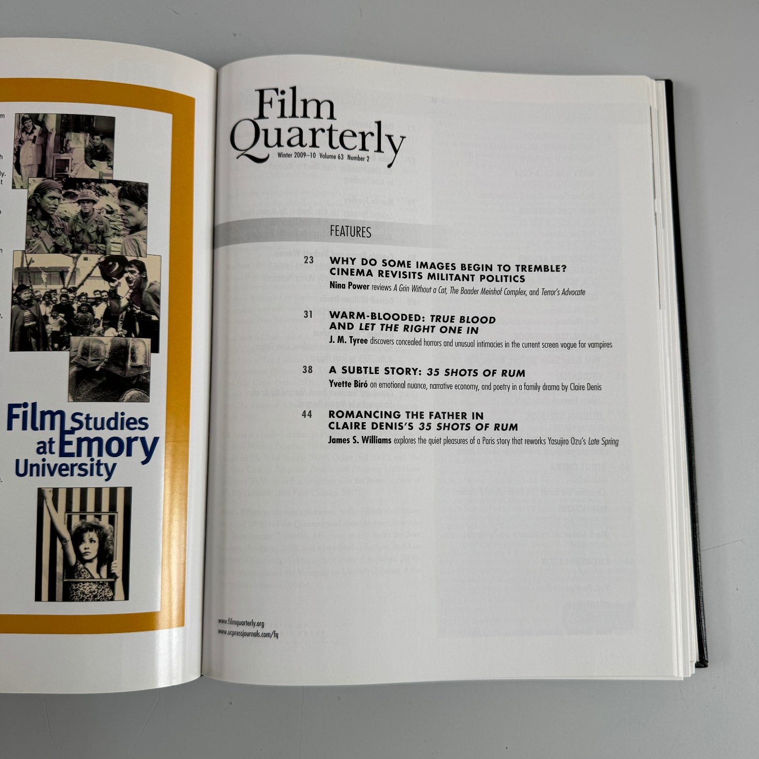 Film Quarterly Magazine Lot 2009-2010 Volumes 62 63 Film Culture