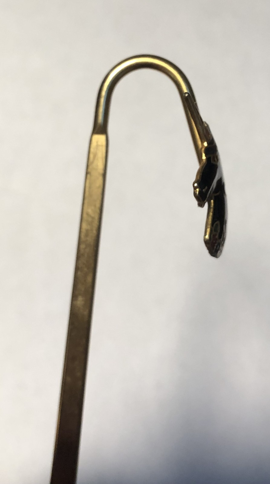 Vintage 1980’s Enamel Cloisonné Unicorn 5 1/2″ Tall Gold Tone Metal Bookmark