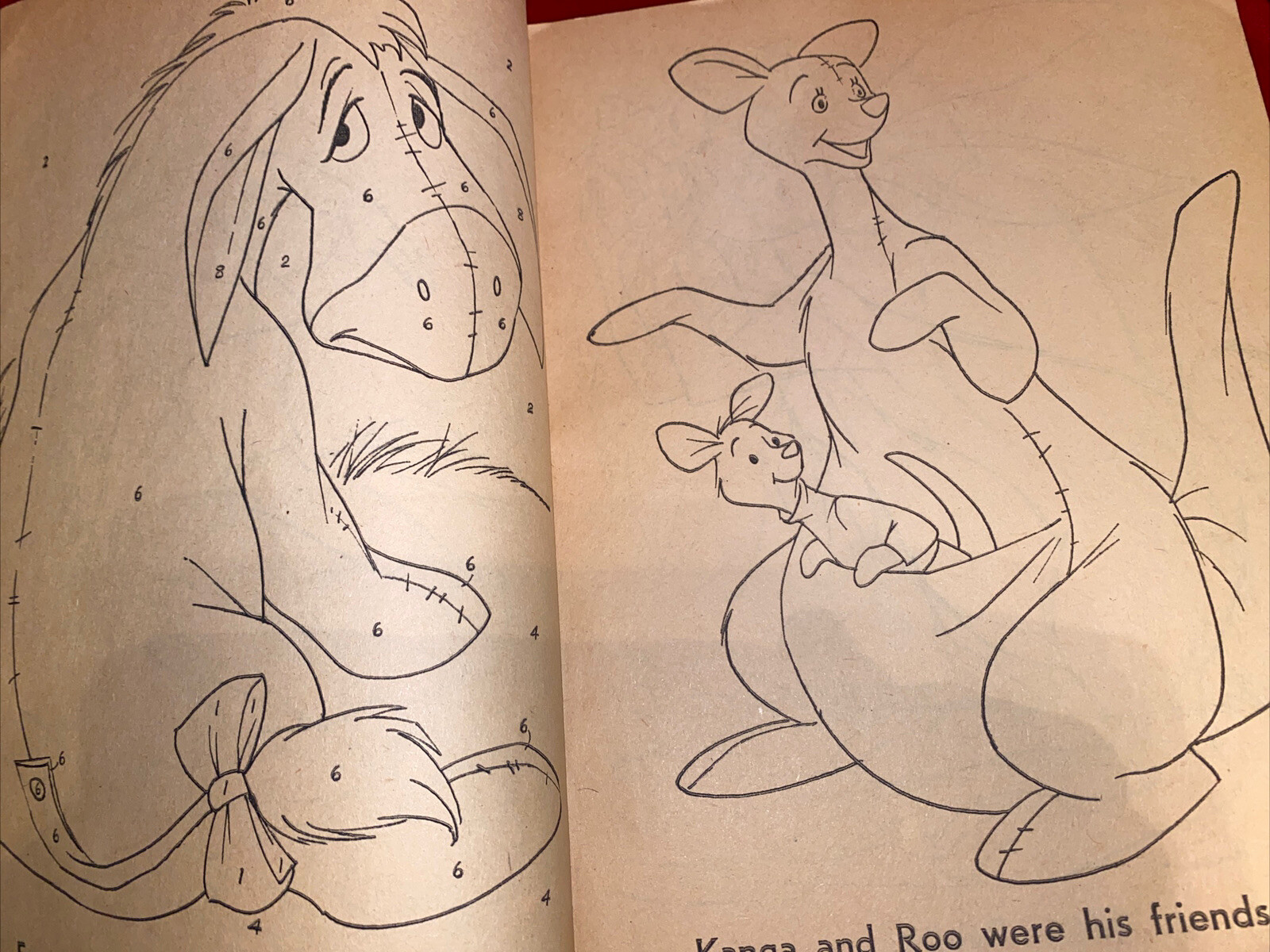 1965 WINNIE THE POOH Whitman Coloring Book #1116 128 Pages Used