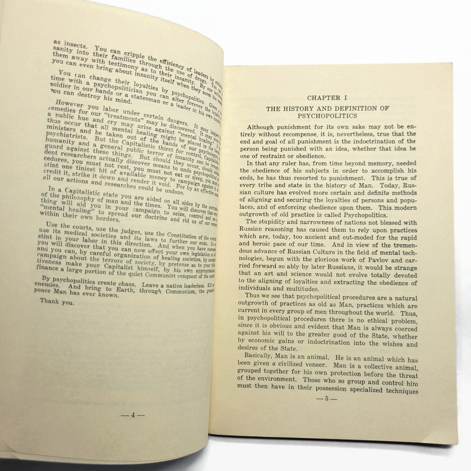 Vintage 1950s Brain Washing Russian Propaganda Cold War Politics Education Book