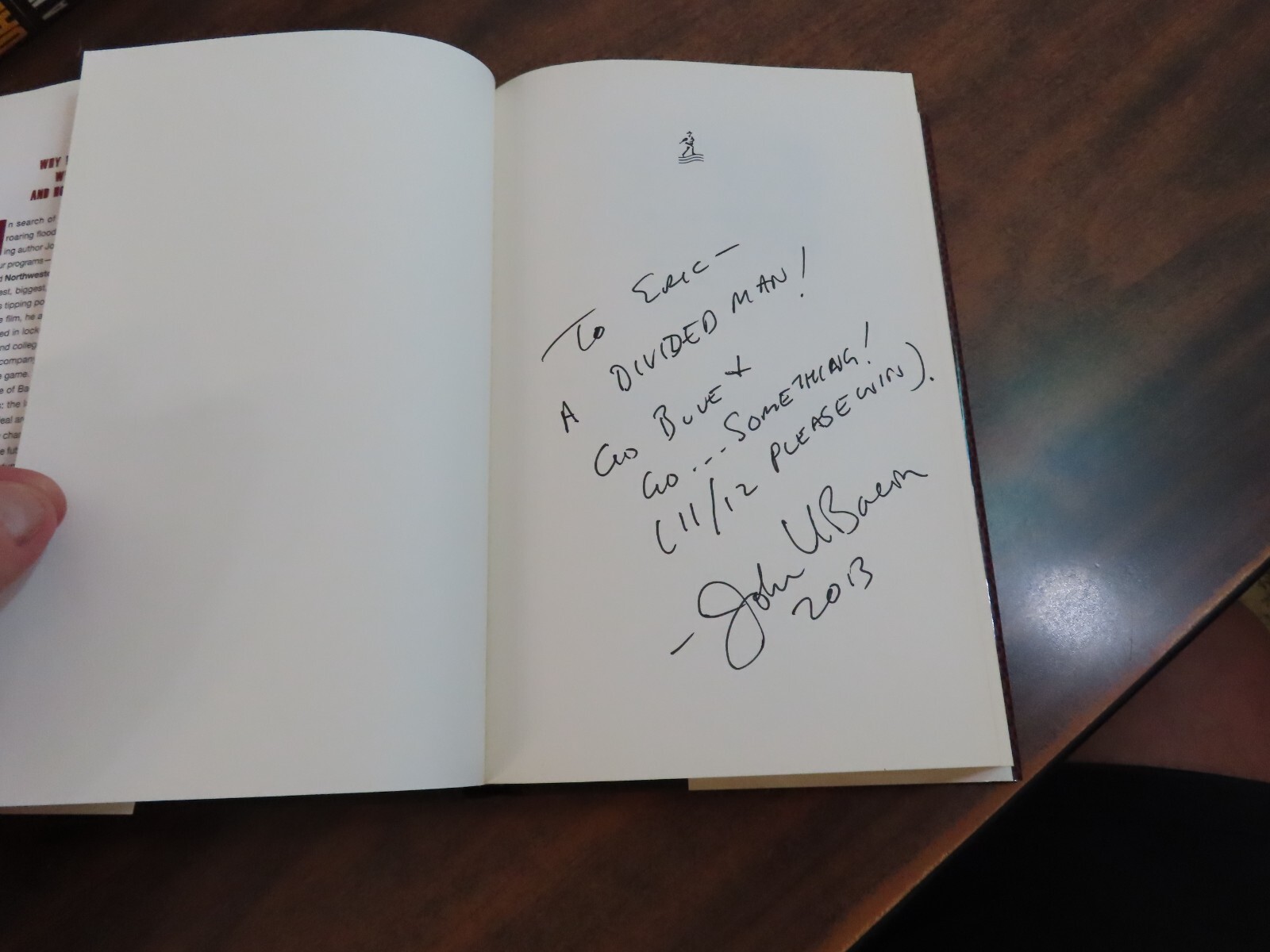 Fourth and Long John U Bacon SIGNED Inscribed 2013 HC 9781476706436