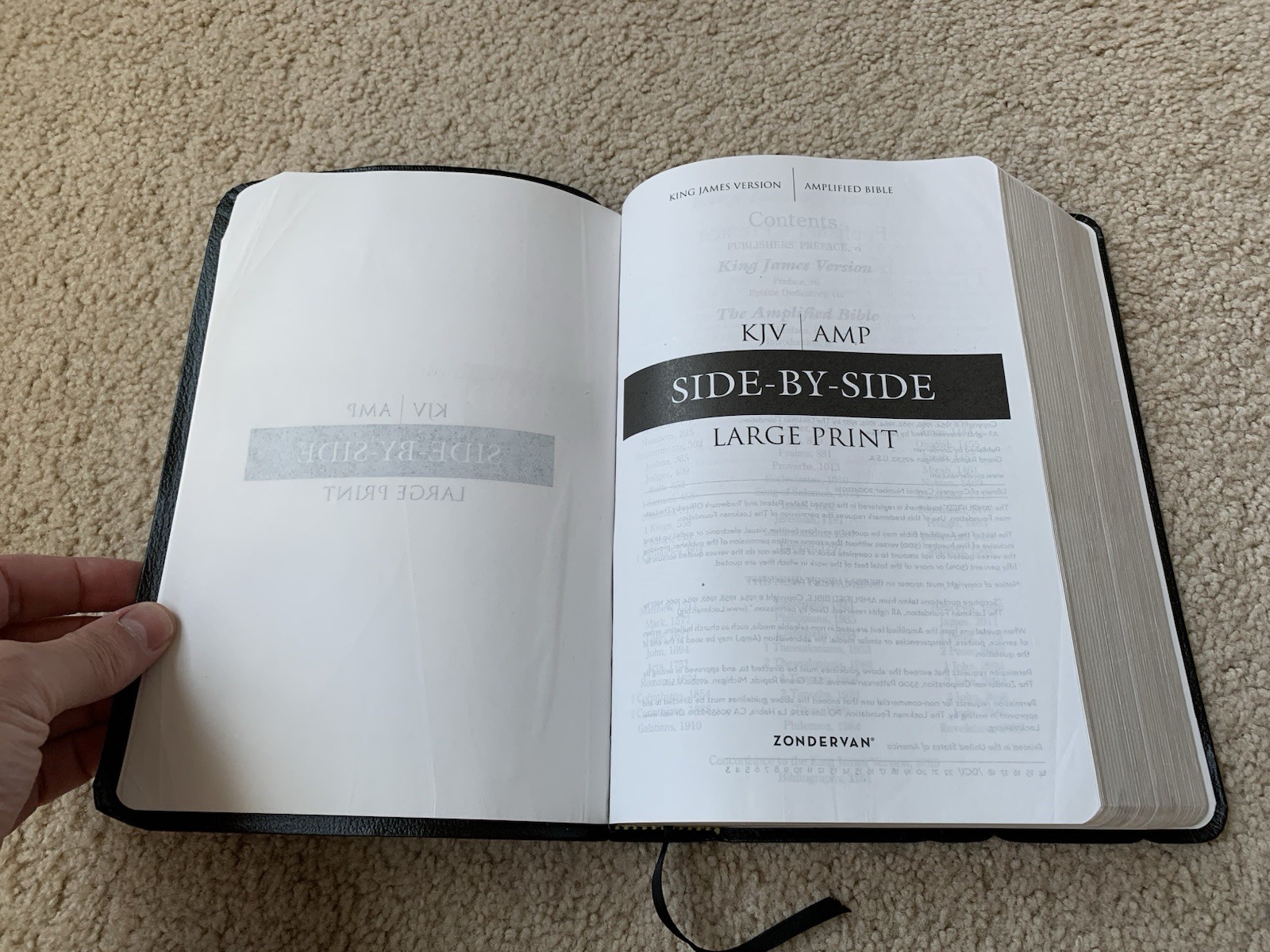 KJV and Amplified (AMPC) Side-by-Side Bible Large Print Bonded Leather Zondervan