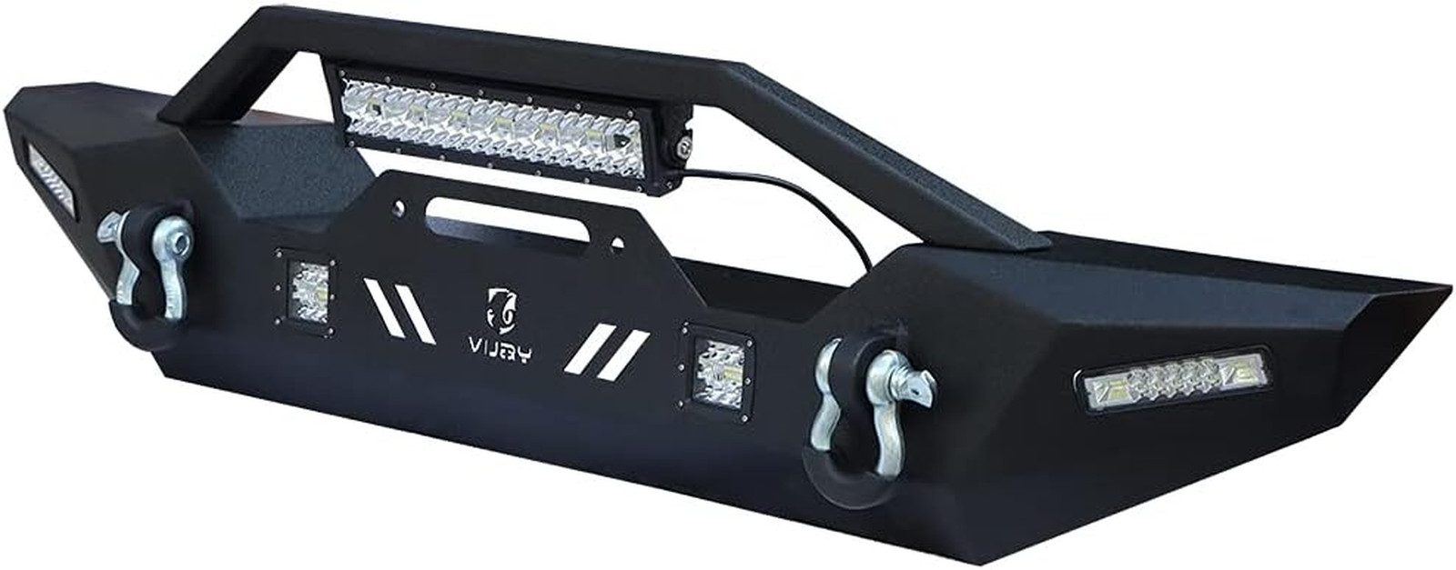 Compatible with 2007-2025 Wrangler JK/JL 2/4 Door Front Bumper Textured Black St