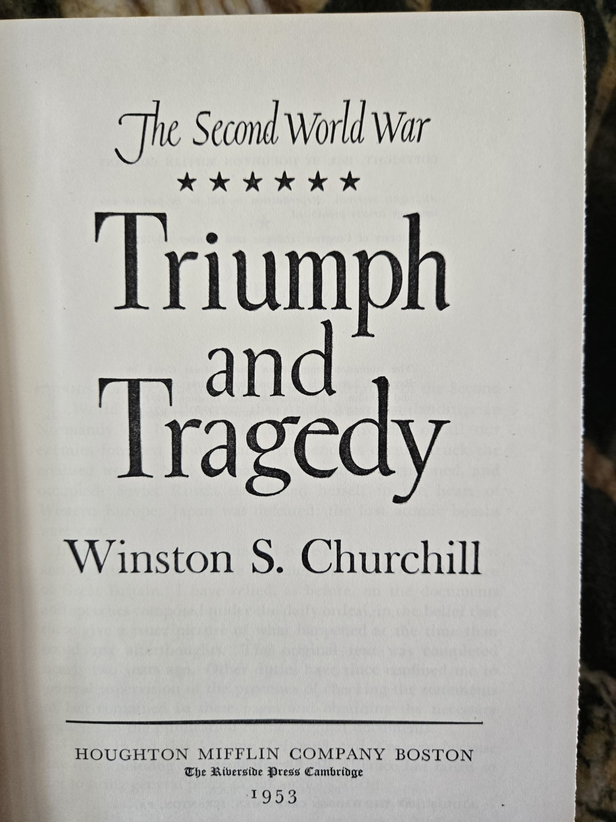 The Second World War by Winston Churchill, complete 6 Vol. hardcover set w/ DJ’s