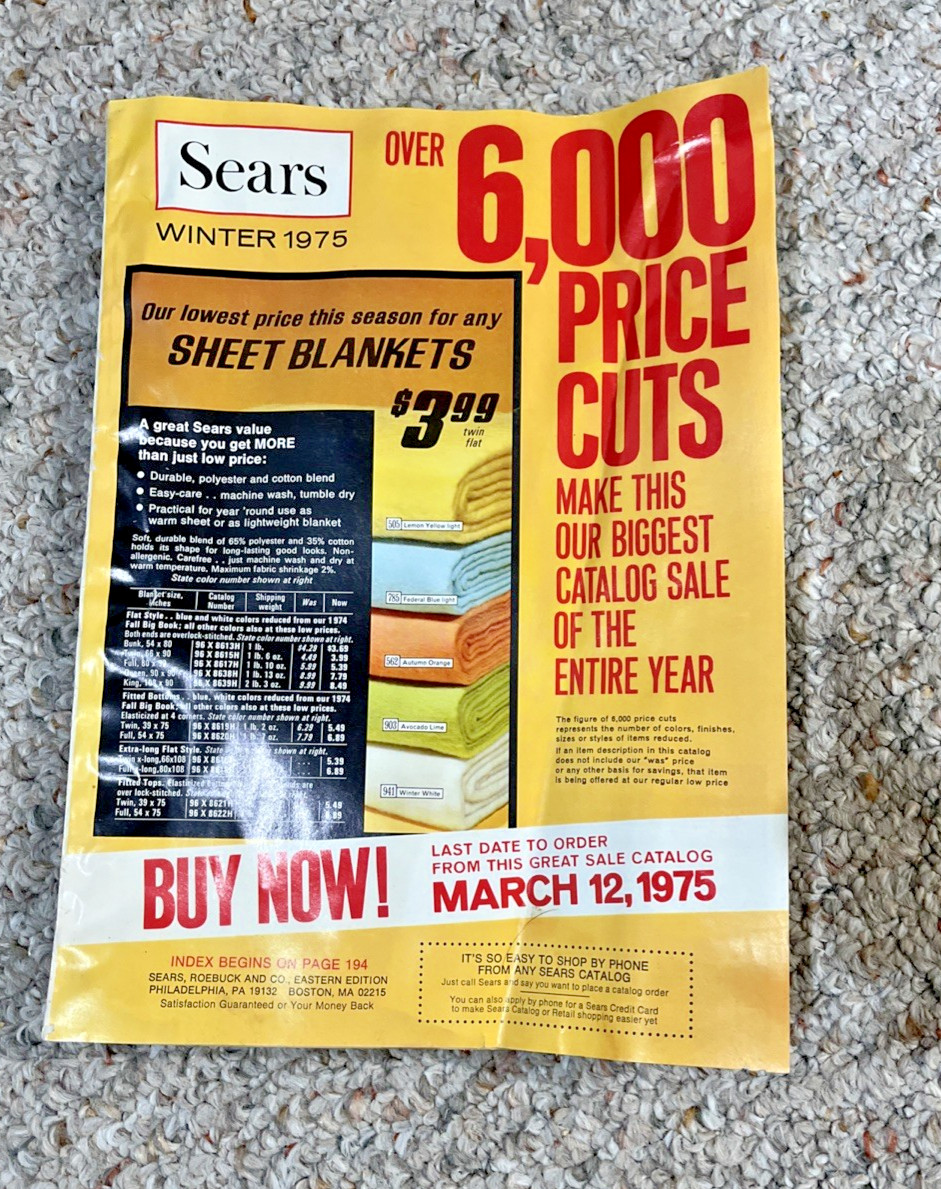 Vintage 1975 SEARS Winter Sale Catalog 317 Pages!