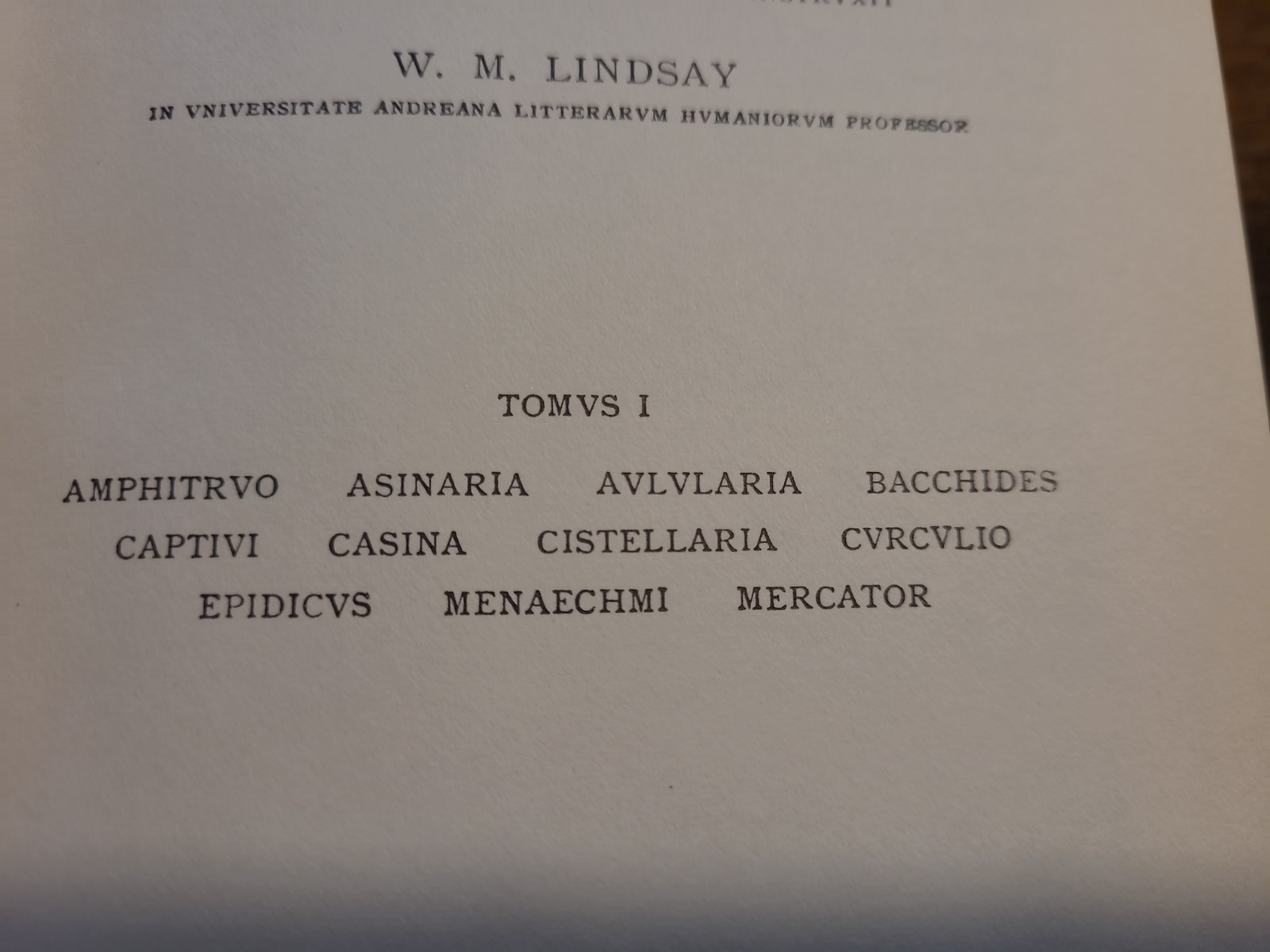 Plautus Roman Comedy Latin 2 vols hc W.M. Lindsay ed. 1963 OCT Oxford Classical