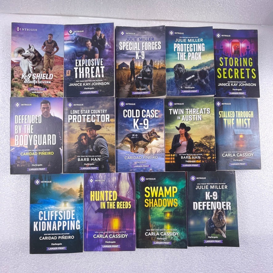 Harlequin Intrigue Romance Book Lot 14 Larger Print K-9 Julie Miller Cassidy