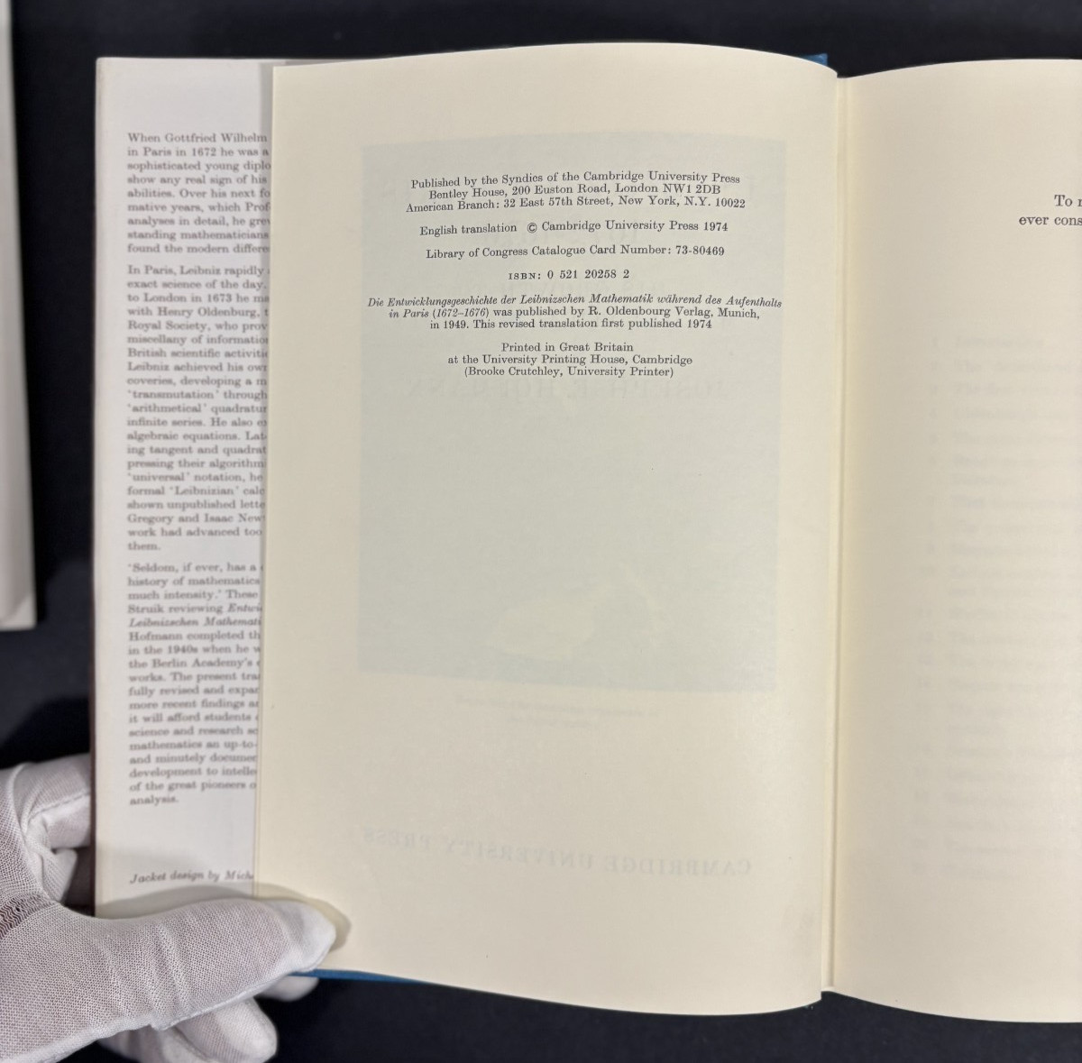 LEIBNIZ IN PARIS 1672-1676: HIS GROWTH TO MATHEMATICAL By Joseph H. Hofmann