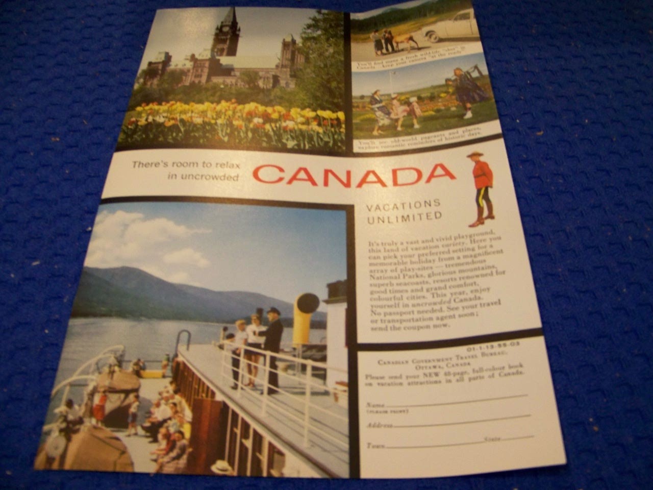 1955 CANADA VACATIONS “THERES ROOM TO RELAX..”…1-PAGE SALES AD (522RR)
