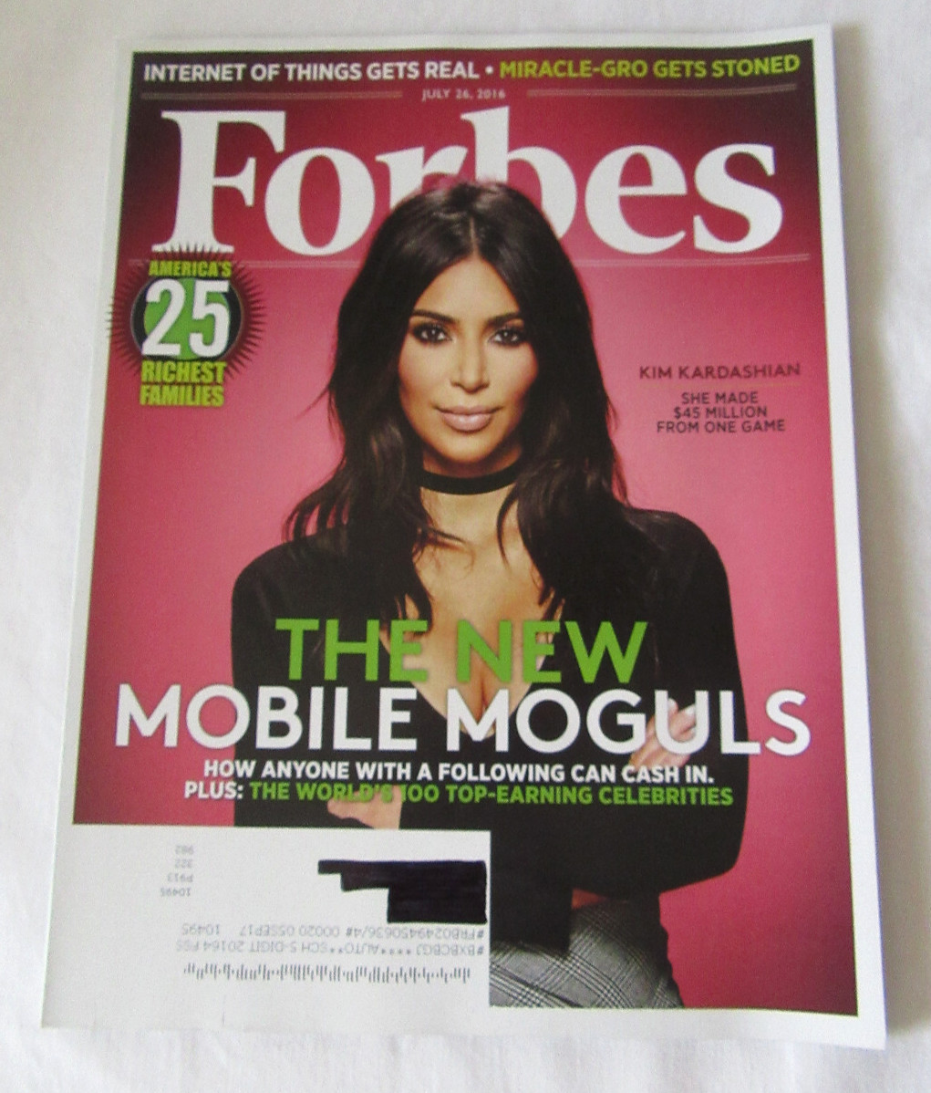 Forbes Magazine Kim Kardashian “The New Mobile Moguls” – July 26, 2016