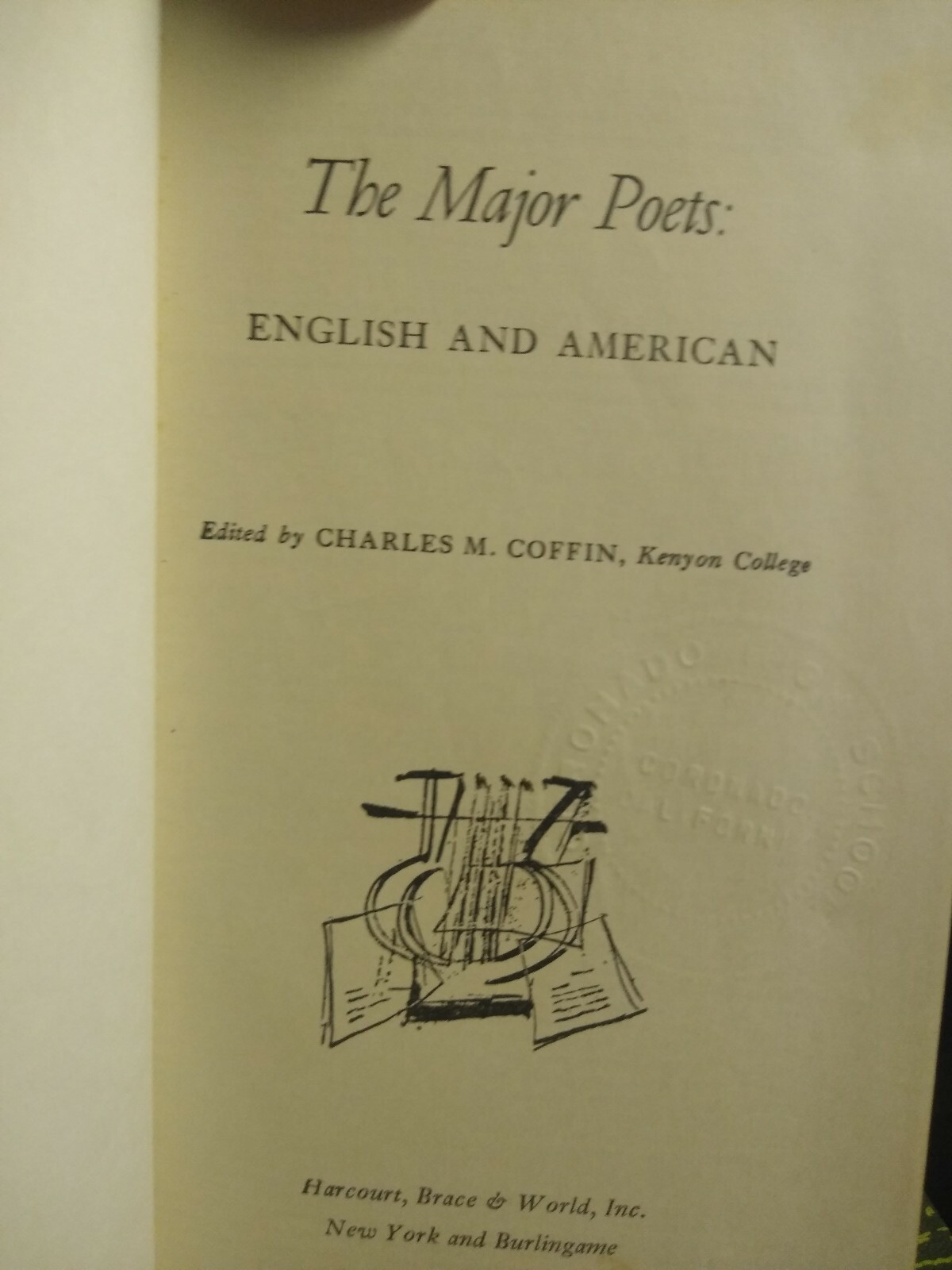 The Major Poets: English and American Coffin 1954 1st edit, collectible, rare