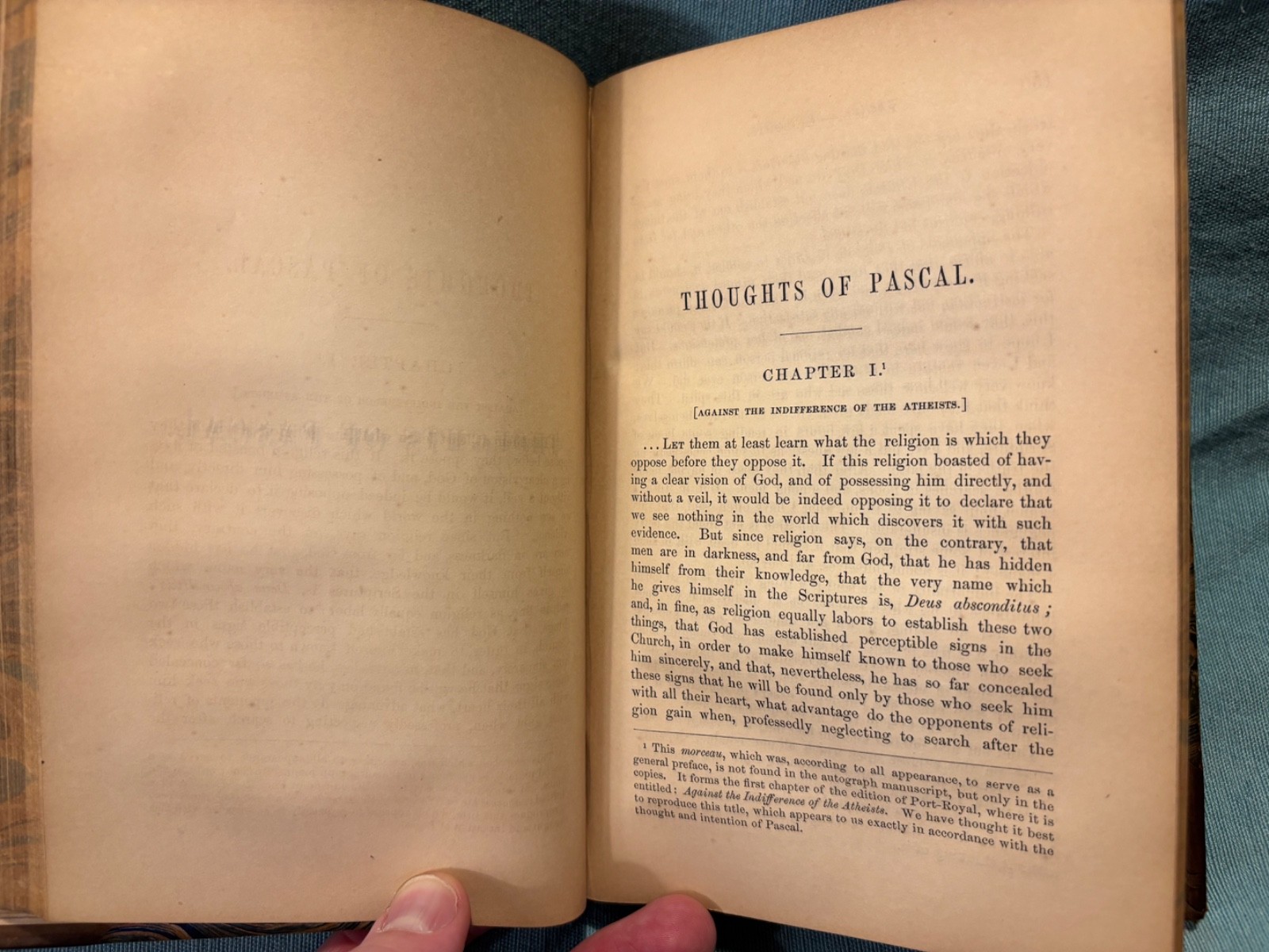 Pascal’s Works. Thoughts, Letters, & Opuscules. 1859. Fine binding. Beautiful!