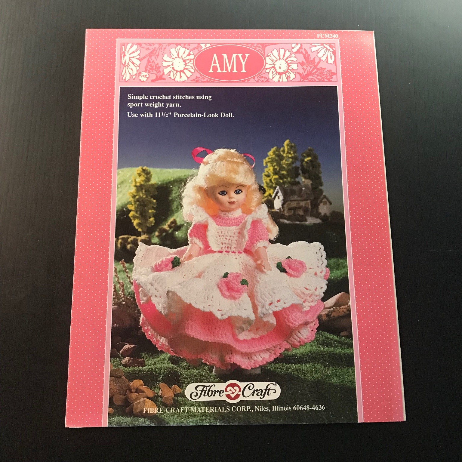 Amy Crochet Pattern Booklet Fibre-Craft 1990 Doll Clothes FCM240
