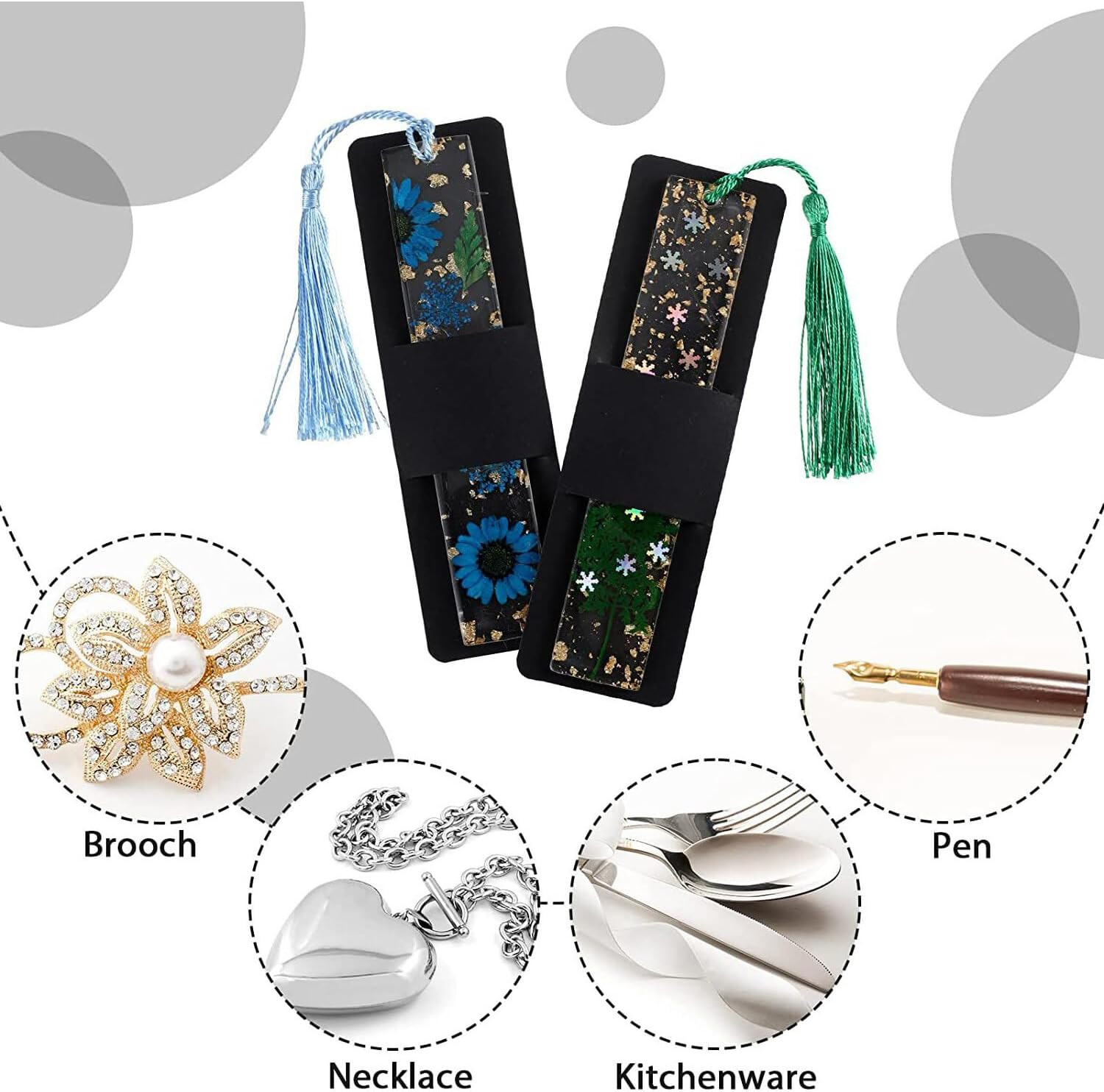 50 Pieces Resin Bookmark Holder Bulk 5. 9 x 1. 8 Inches Kraft Bookmark Sleeve…