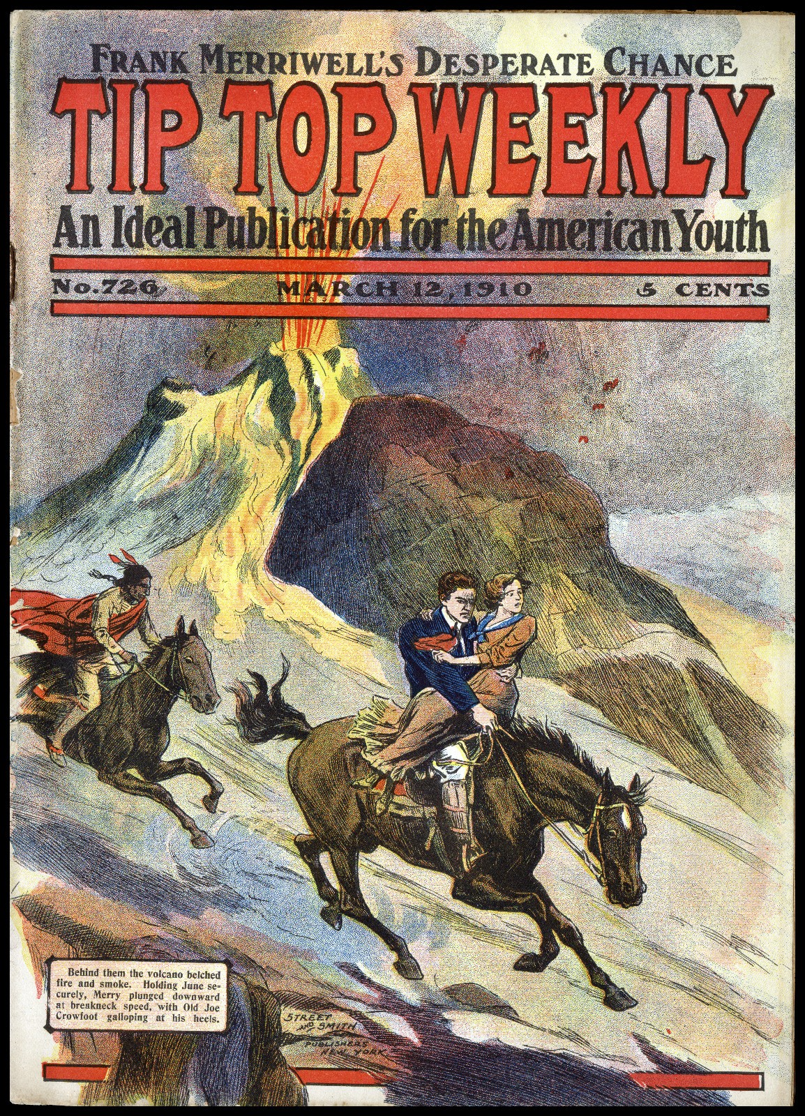 1910 Tip Top Weekly, #726, Dime Novel. F. A. Carter, illustrator