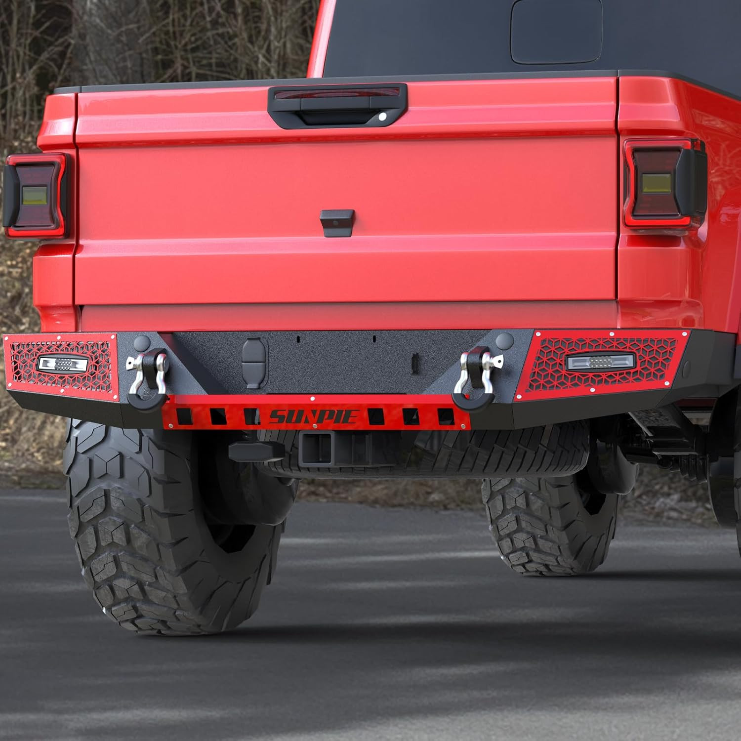 Rear Bumper Compatible with Jeep Gladiator JT 2019 2020 2021 2022 2023 2024 2025