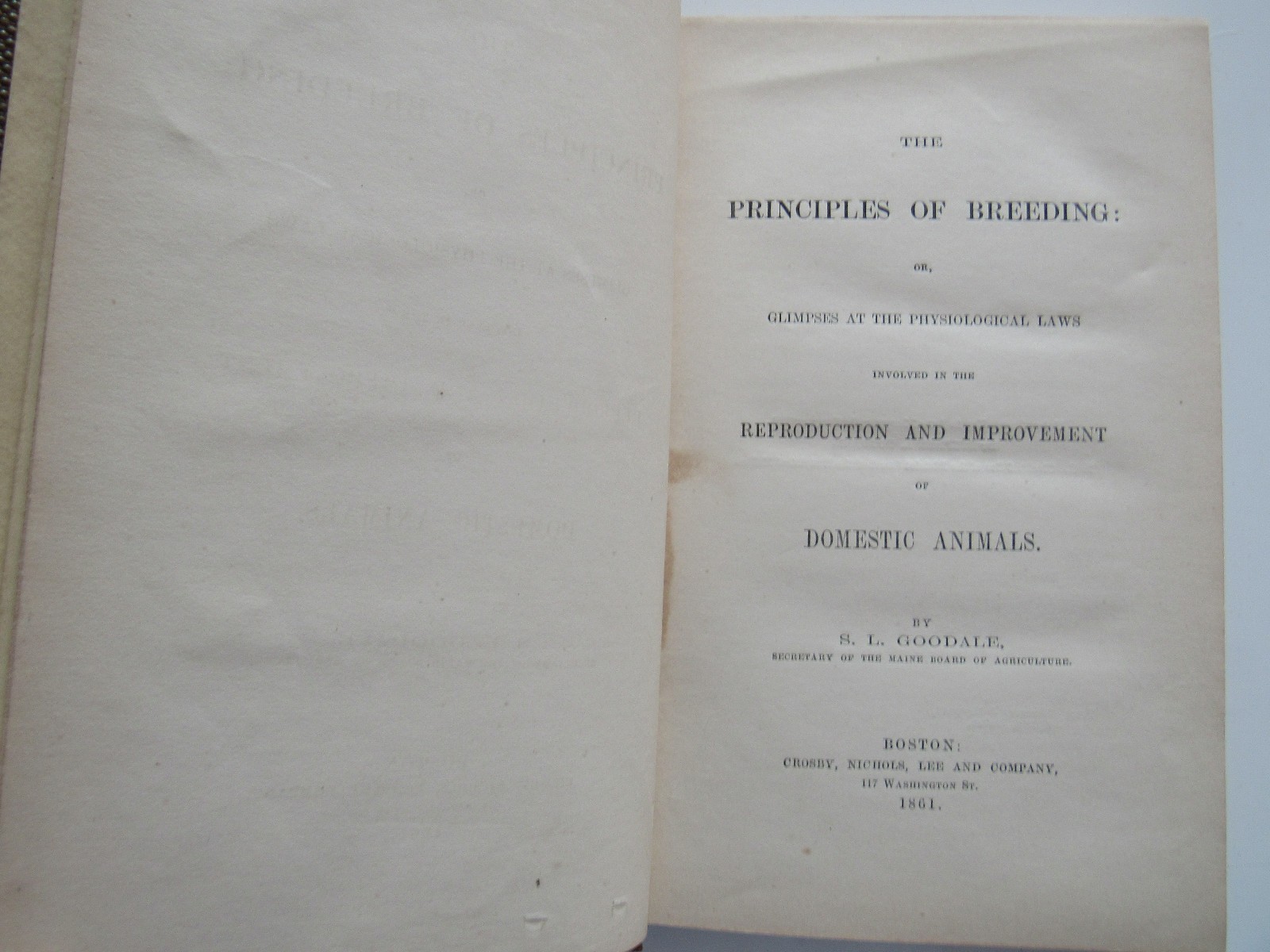 The Principles of Breeding by S.L. Goodale (1861)