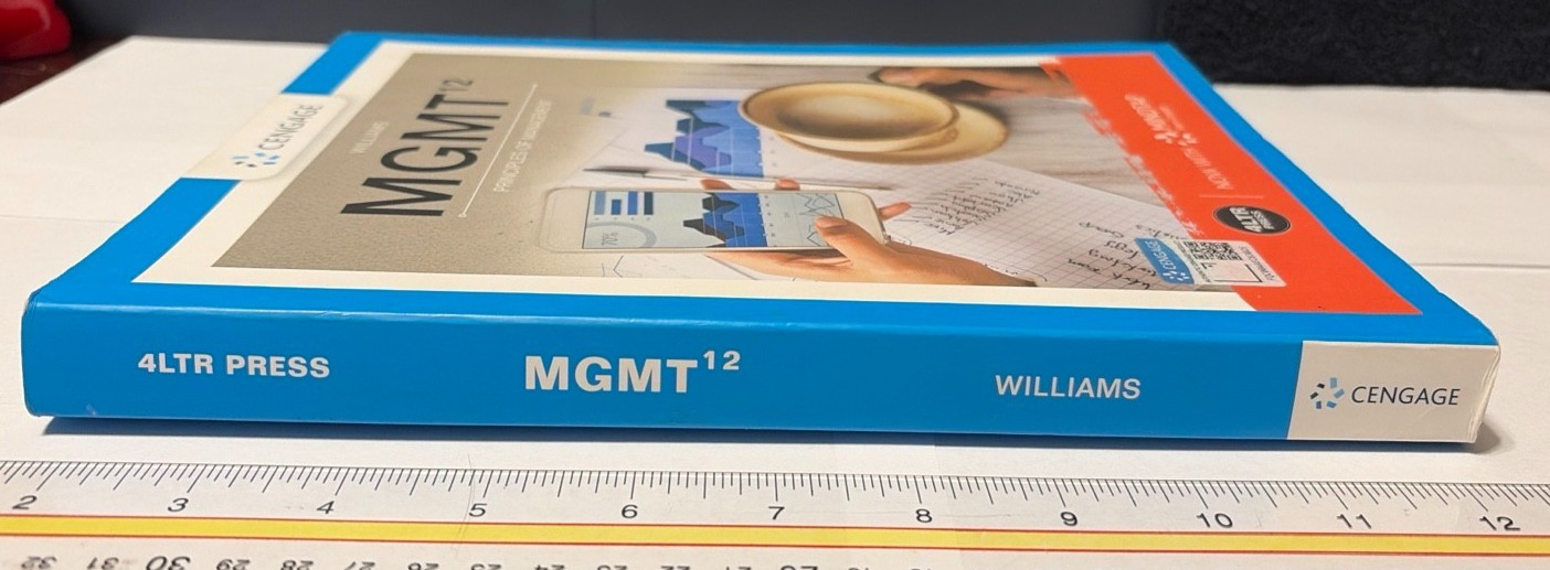 MGMT 12 Principles of Management Chuck Williams 12th Ed. Paperback 9780357137727