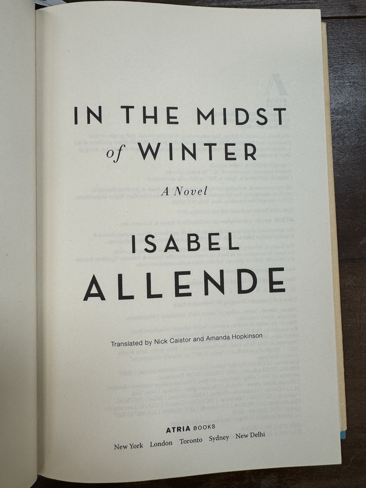 In The Midst Of Winter By Isabel Allende SIGNED 1st Edition w/ DJ