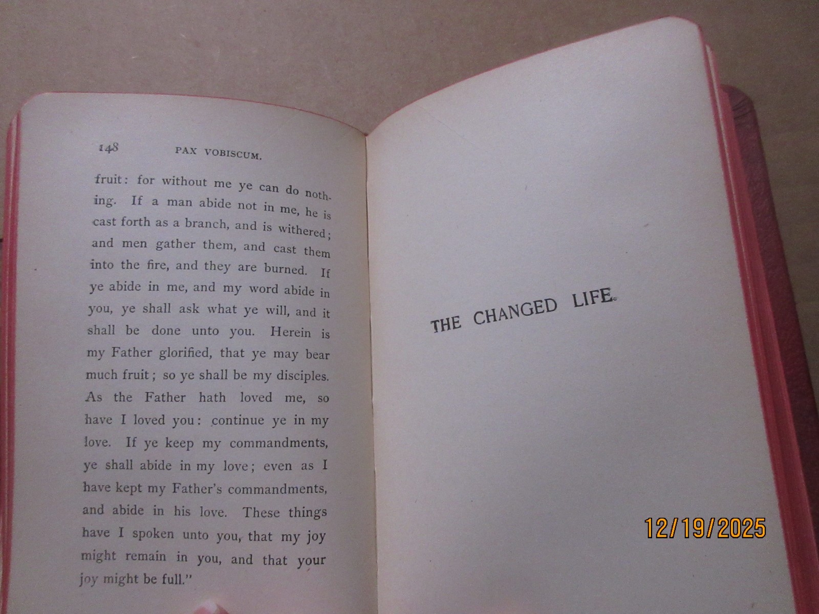 Antique Red Leather Cover w/ Gold Gilt Pages Book Henry Drummond’s Addresses