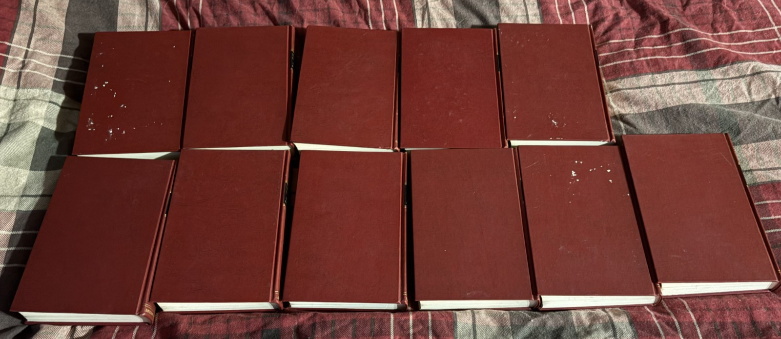 11 volumes of the Harvard Classics 5,6 8-16 red covers gilt 1965 edition VGC