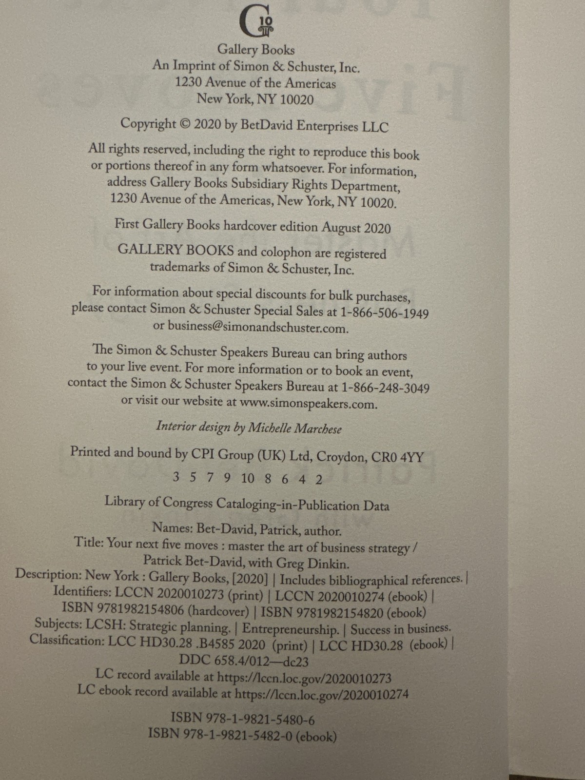 Your Next Five Moves: Business Strategy ISBN: 978-1-9821-5480-6