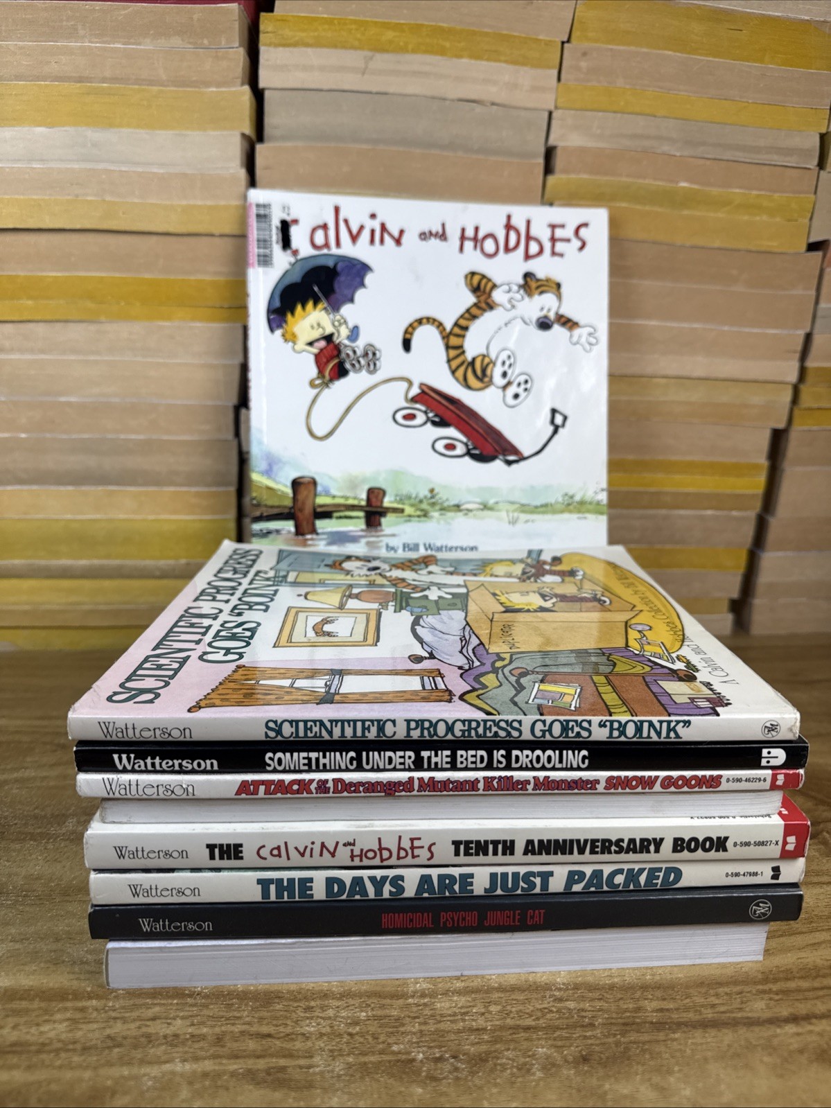 Calvin & Hobbes Complete LOT of 9 Books Paperback Bill Watterson Cartoon