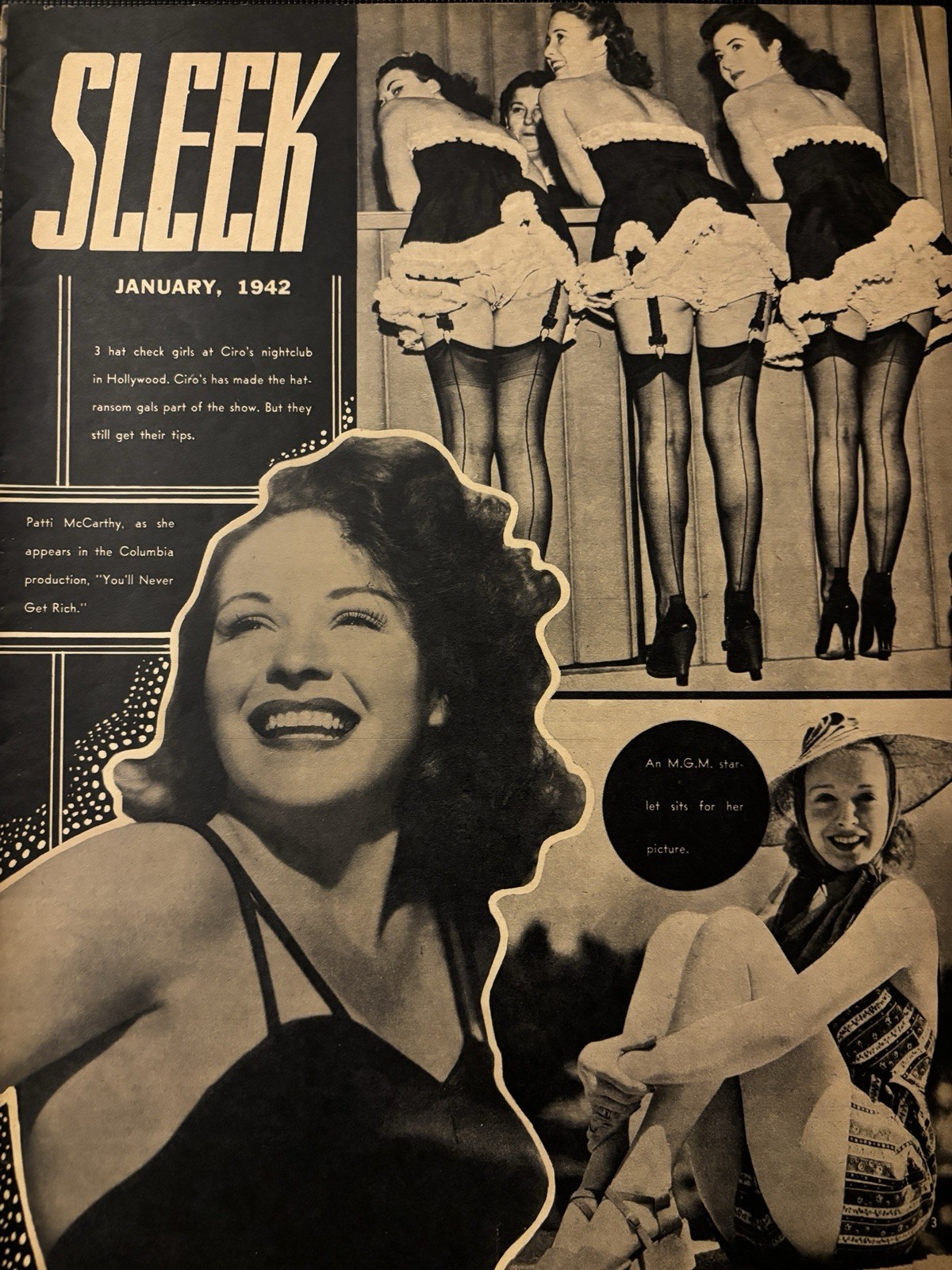 Amazing Sleek Magazine 1942 Pinups War Propaganda Americana Vintage