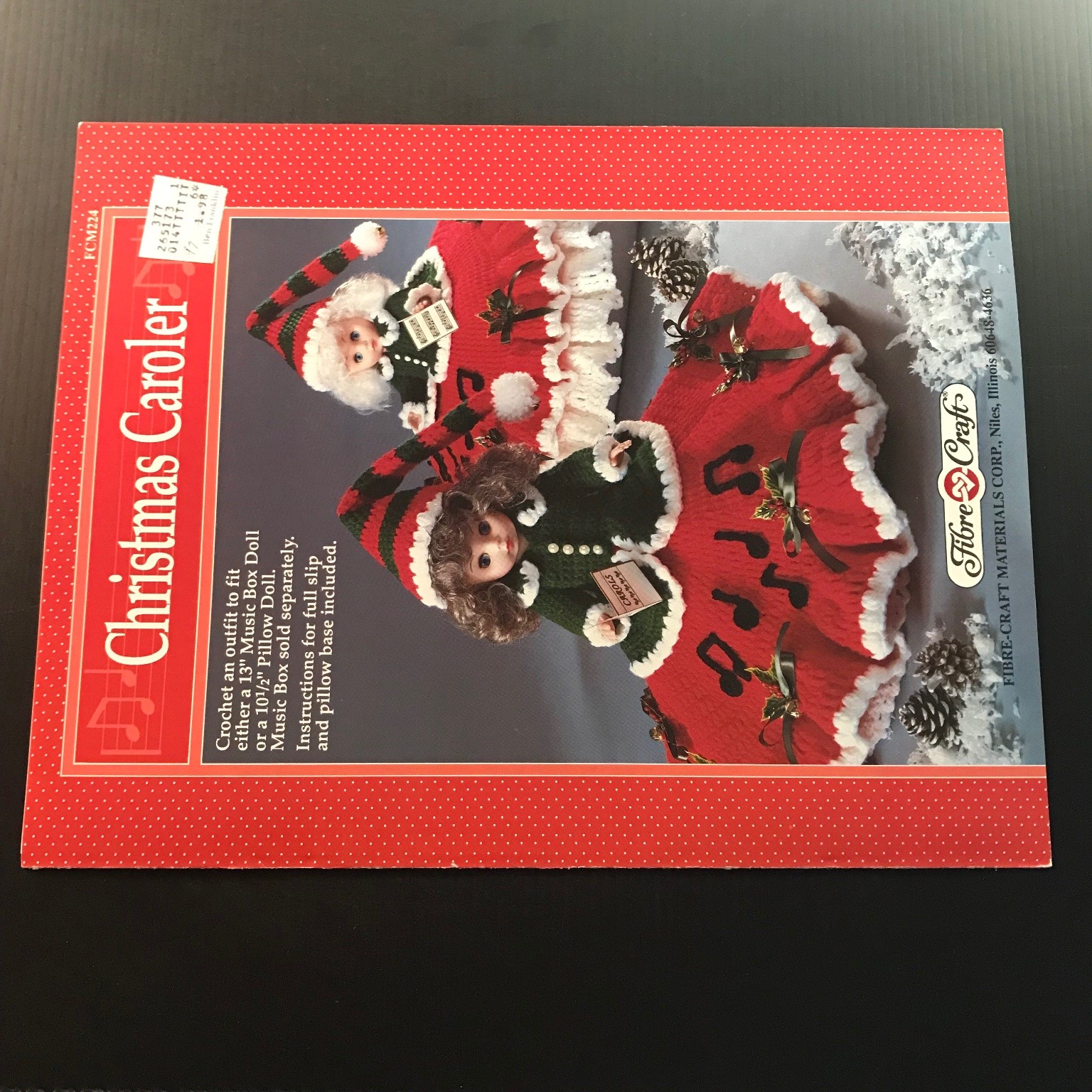 Christmas Caroler Crochet Pattern Fibre-Craft Doll Outfit FCM224