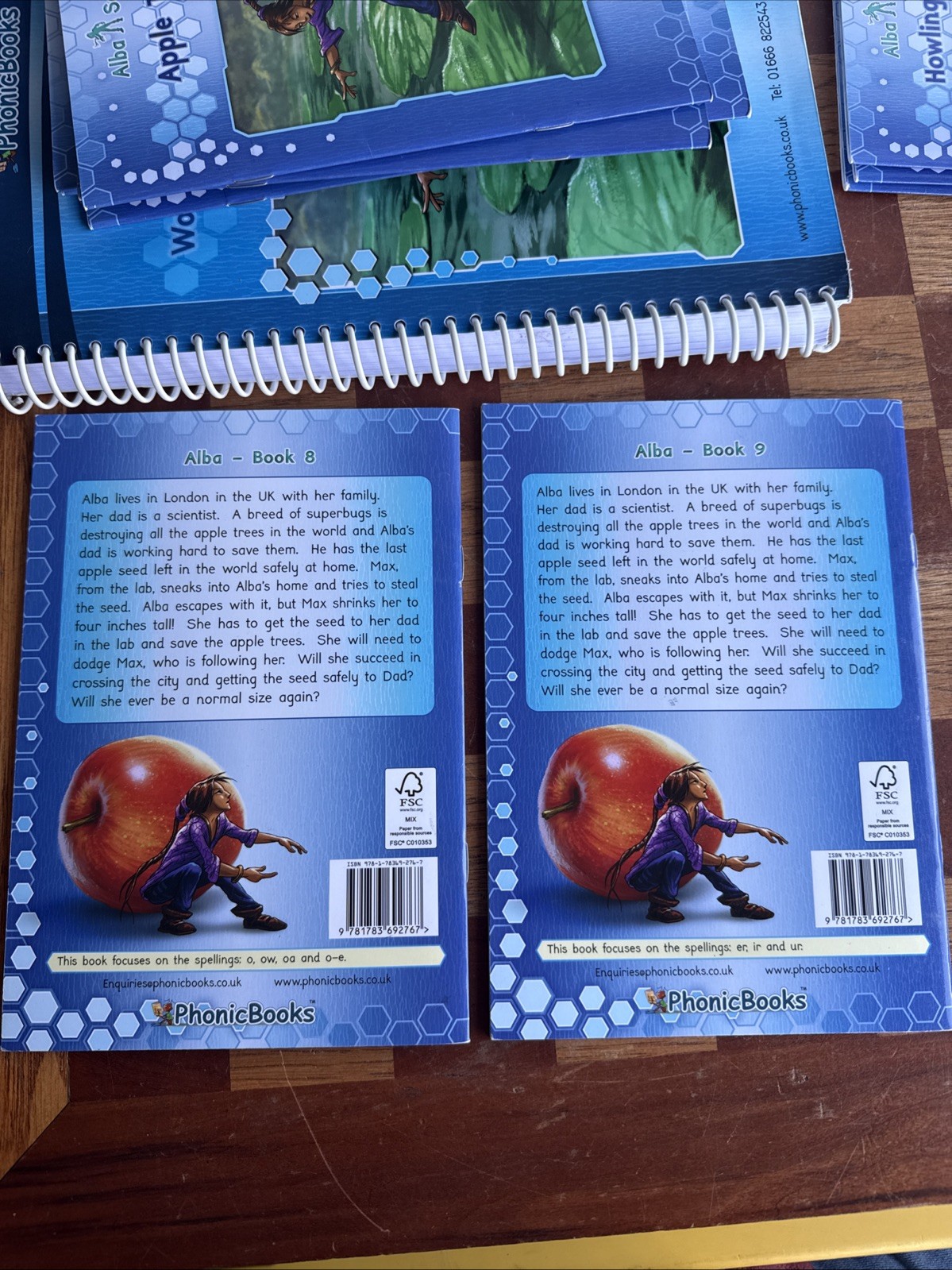 Phonic BOOK LOT: Alba Series Workbook With Books 1-12 Used Missing 1 Book