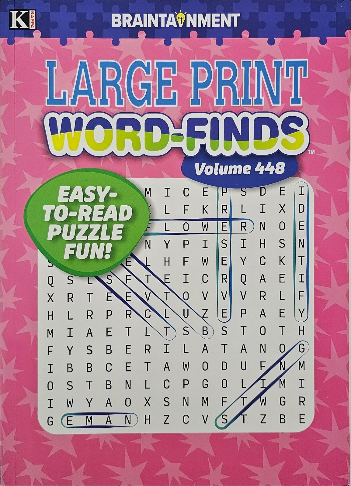 4 New Large Print Word-Finds Puzzle Books Kappa Games Vol #447-450 ~ Search,Hunt