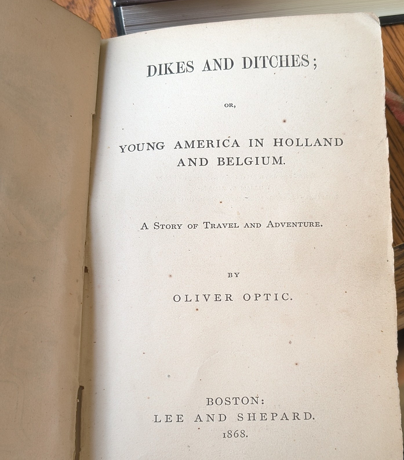 Lee and Shepard Dikes and Ditches Oliver Optic 1868 Hardcover Illustrated