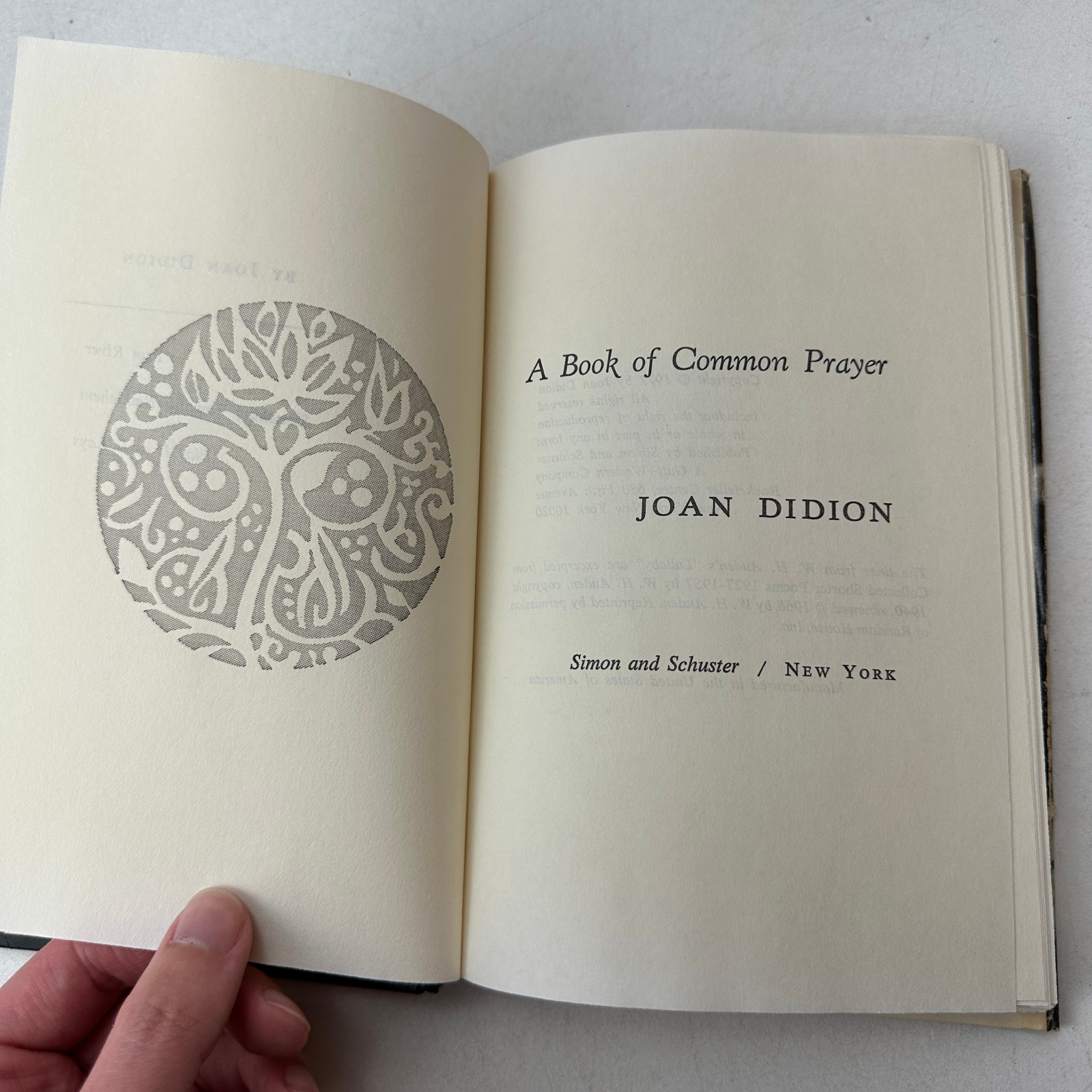 A Book of Common Prayer Joan Didion HC DJ 1977 Book Club Edition