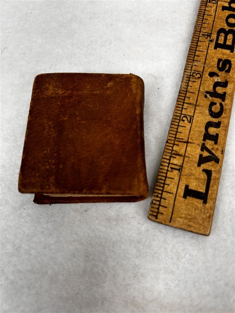 antique 1851 miniature book leather 2 x 2 History of the Bible 23 illustrations