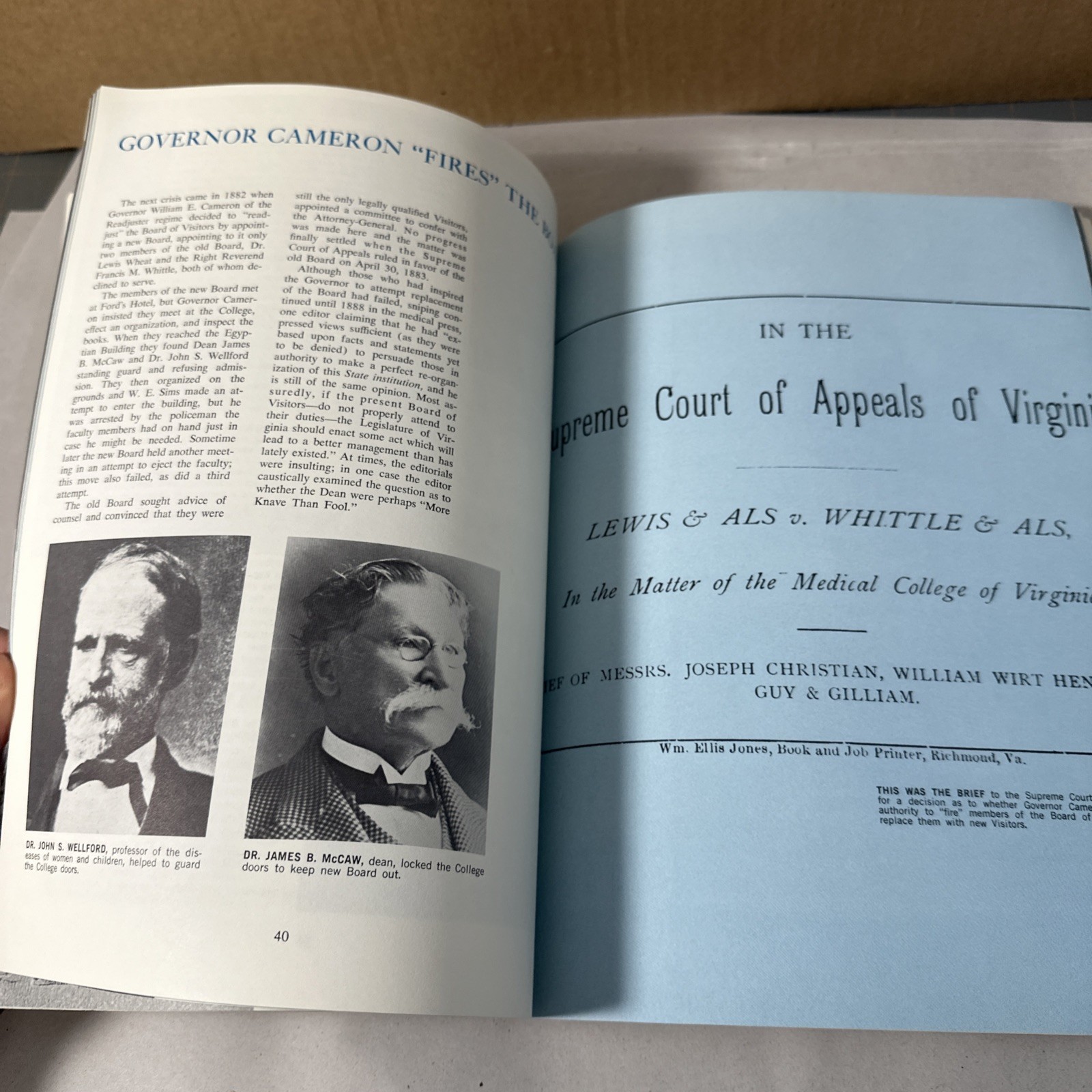 Medical College of Virginia First 125 Years History Book Bulletin Richmond