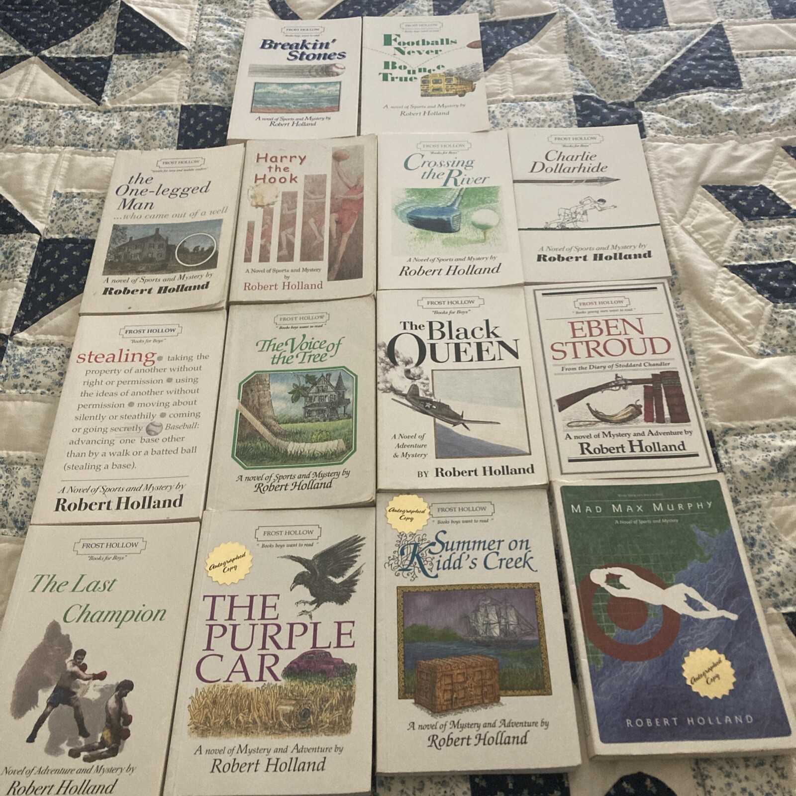 Robert Holland Mystery Sports Adventure books for boys Lot of 14, All Inscribed