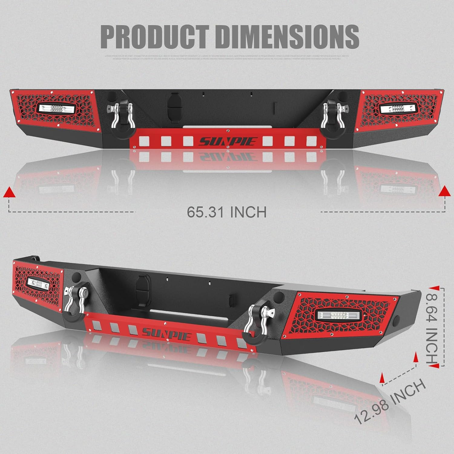 Rear Bumper Compatible with Jeep Gladiator JT 2019 2020 2021 2022 2023 2024 2025