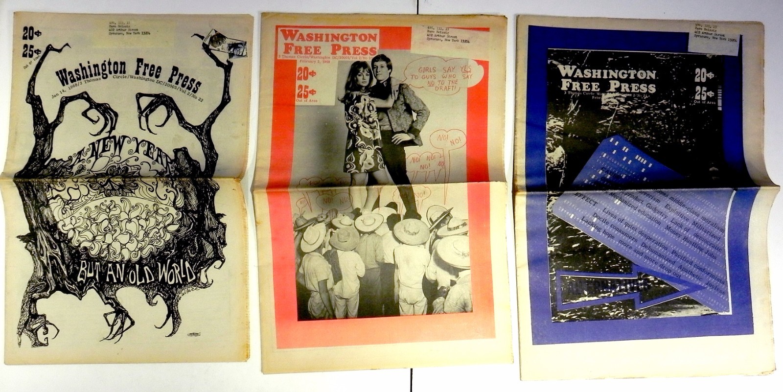 Lot of 38 Issues WASHINGTON DC FREE PRESS 1967-69 Radical Youth Underground USA