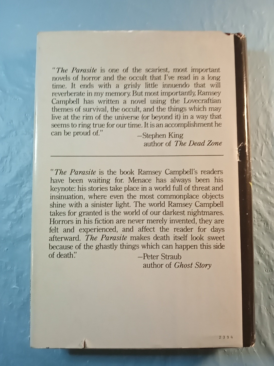 The Parasite by Ramsey Campbell 1980 Harcover Dust Jacket BCE