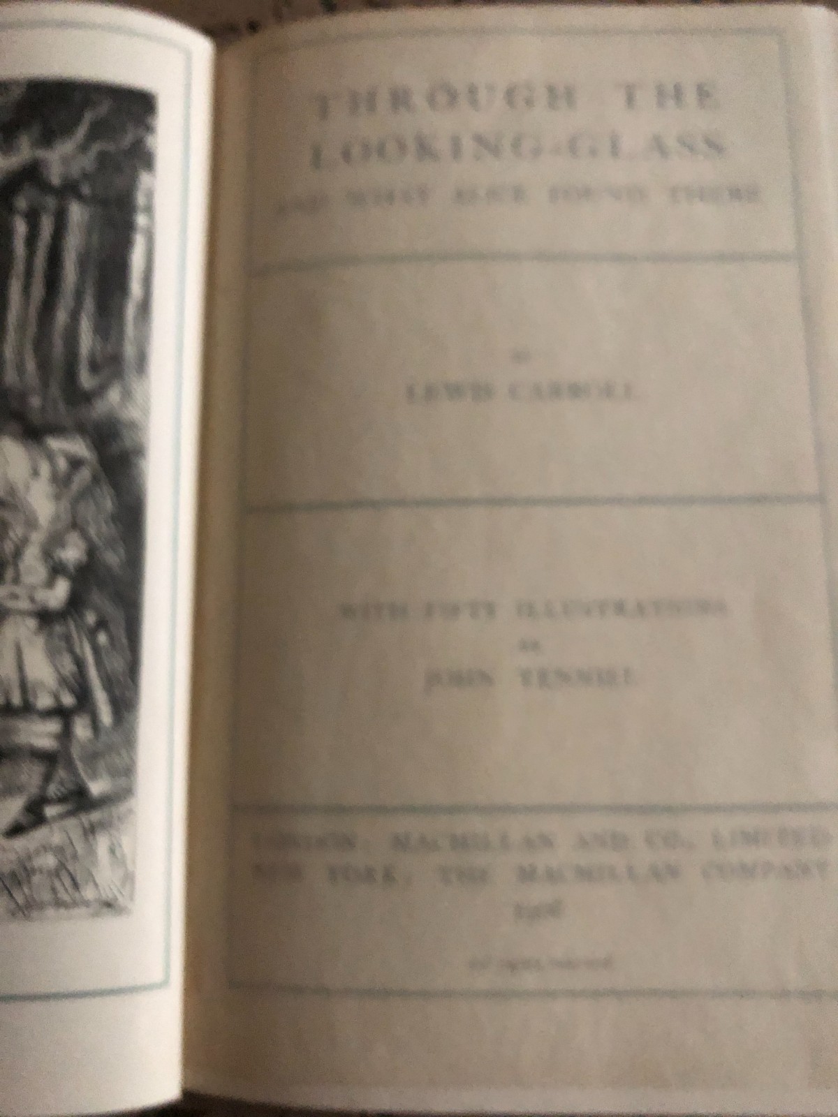 Vintage Through the Looking Glass Lewis Carroll – MacMillan – Leather Bound