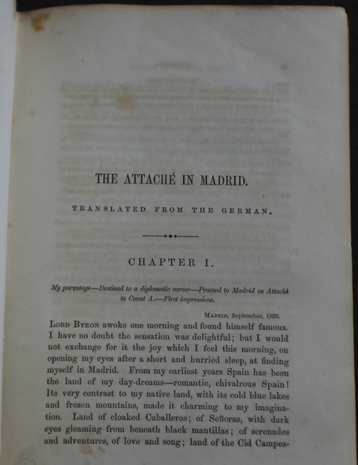 Rare Antique Old Book A German In Spain 1856 Madrid Journal Scarce Work Europe