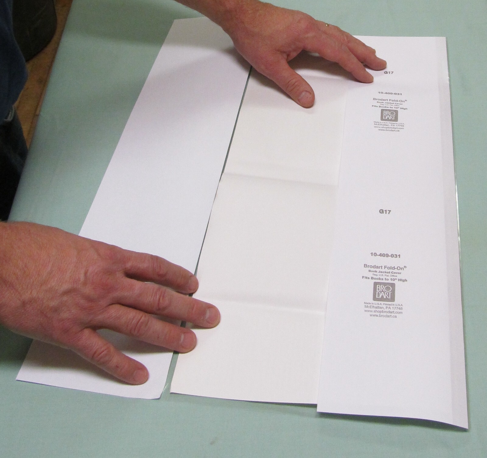 1 (one) 8 1/2″ x 18 1/2″ Brodart Fold-on Book Jacket Cover – lo-luster