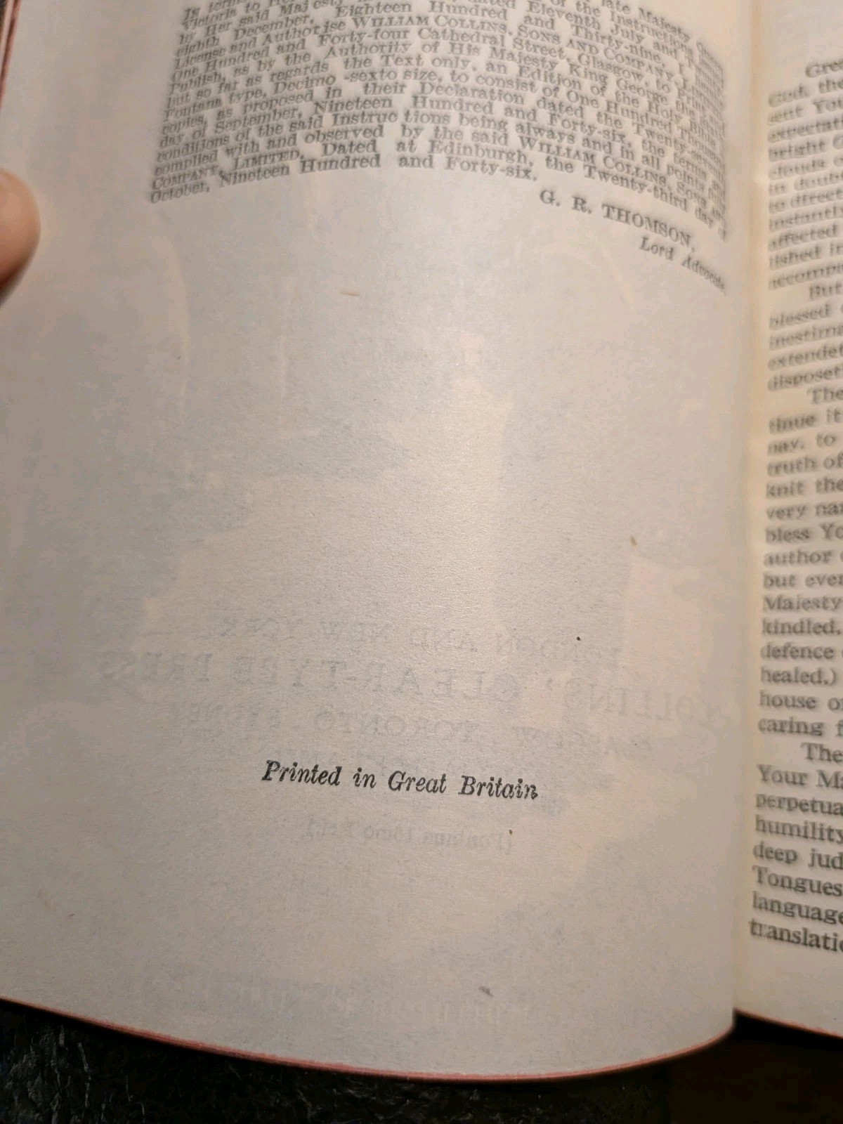 Vintage Holy Bible KJV Collins Clear-Type Press 1946 Illustrated Great Britain