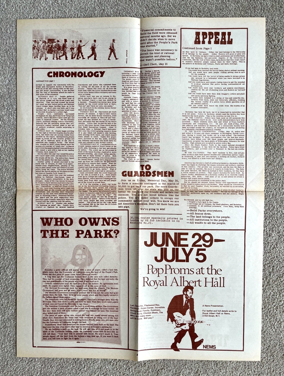 OZ MAGAZINE No.21 with Outcry and Running Man inserts.