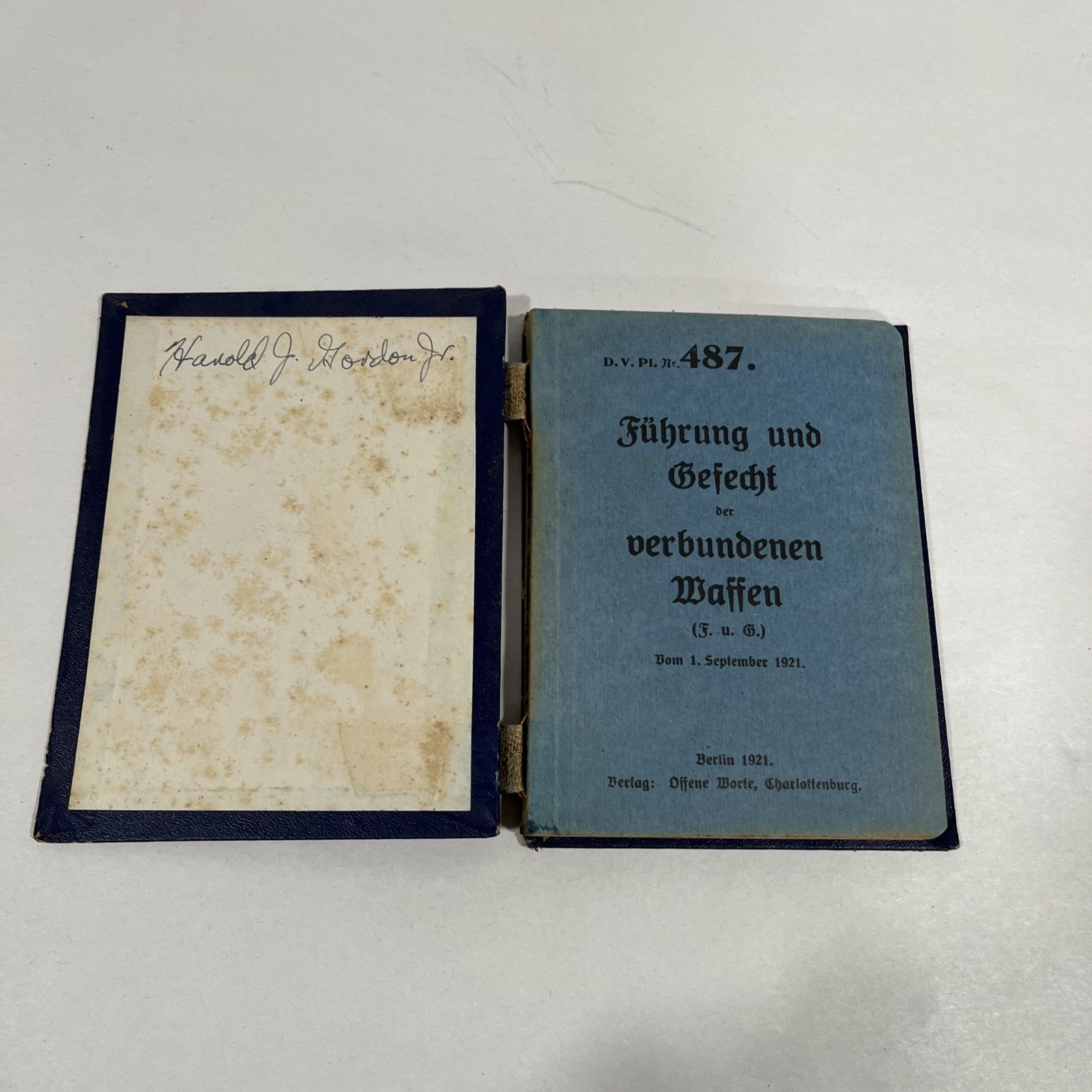 Combined Arms Command And Combat 1921 In German Language Book