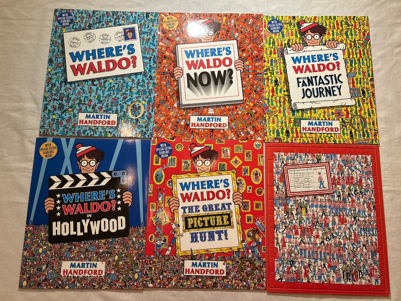 Where’s Waldo Book Lot of 5 w/Puzzle