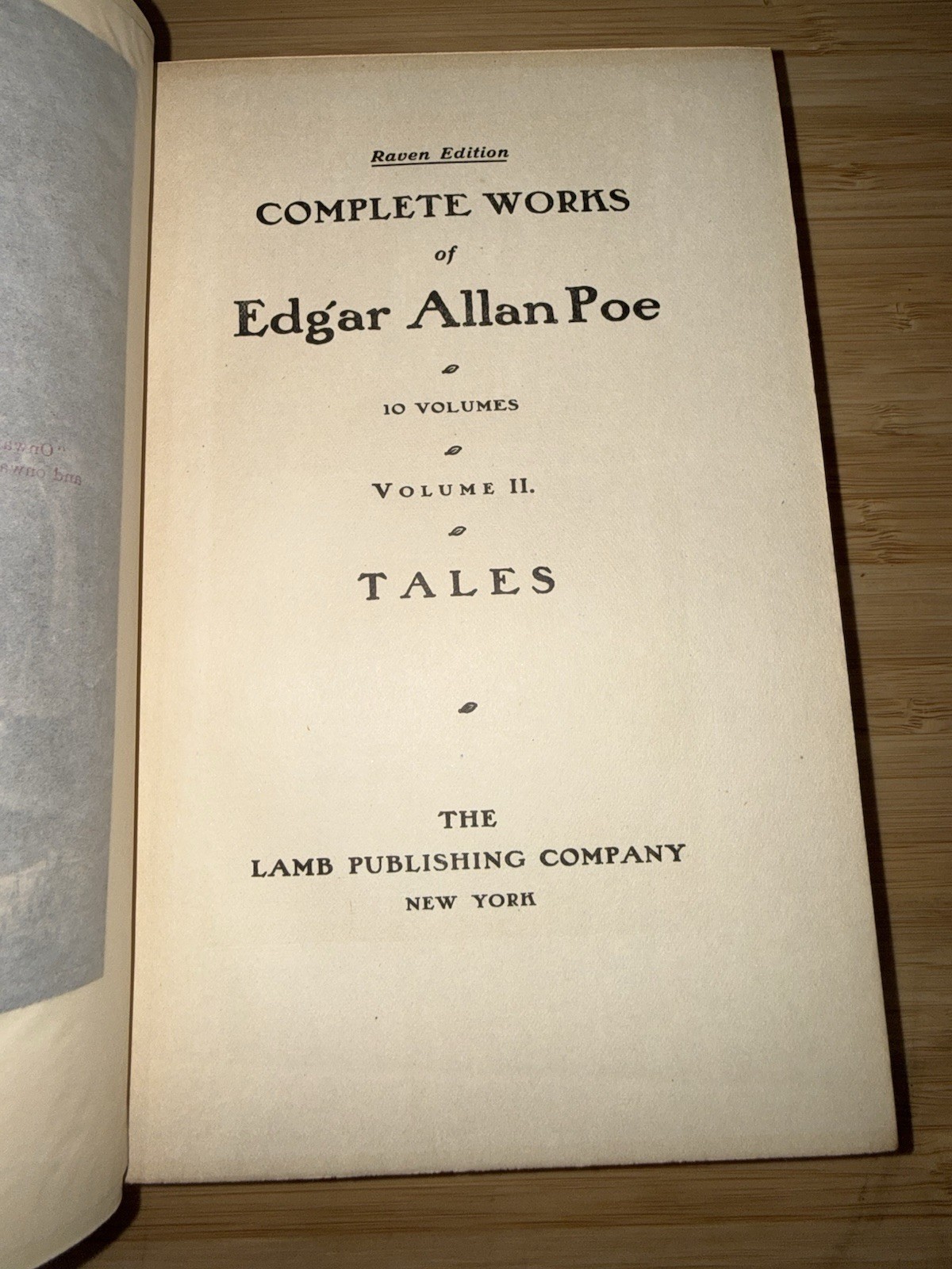 1902 Edgar Allan Poe Raven Edition Vol II Tales Limited No. 118 of 1000 Illustr