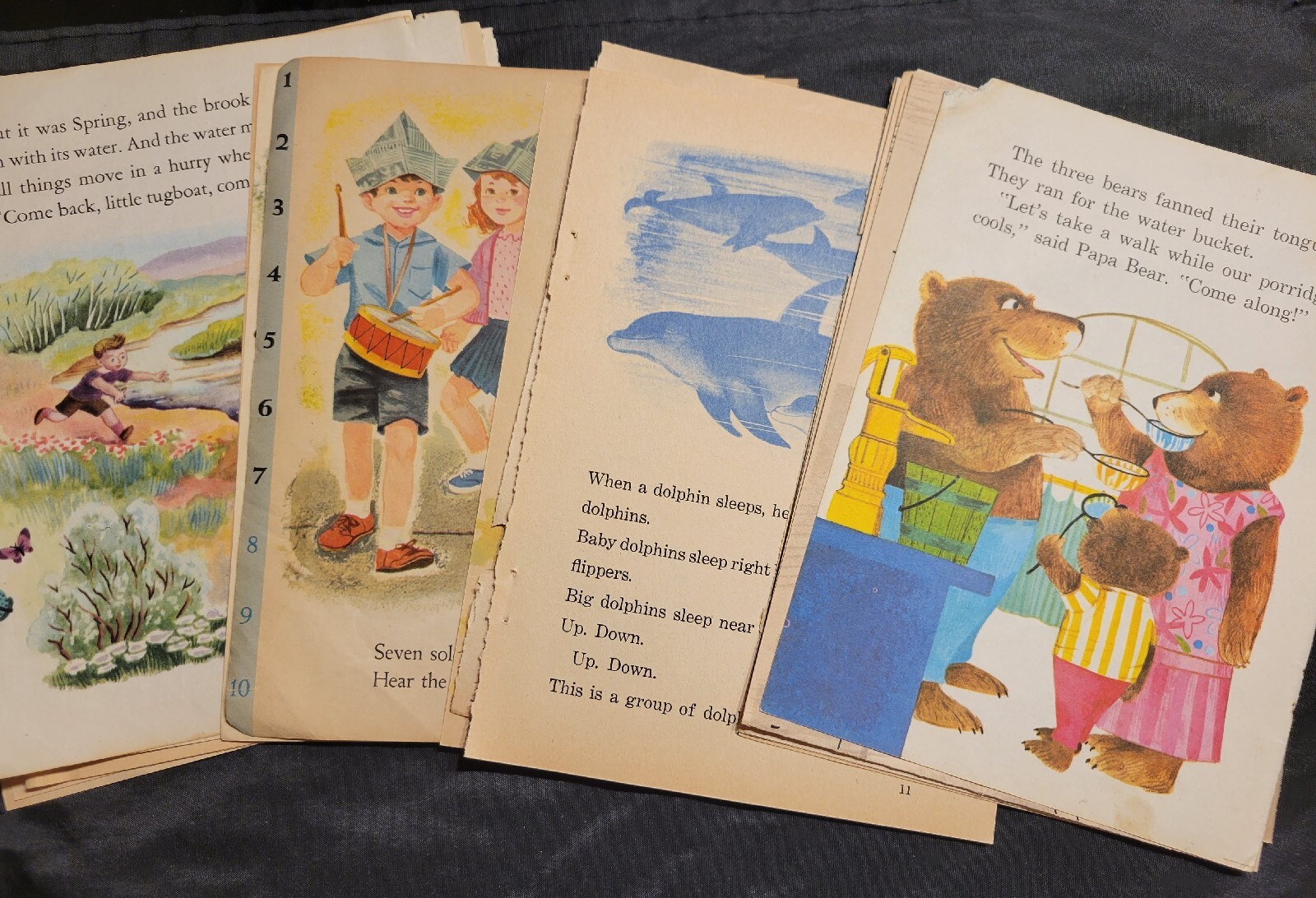 Lot Of 80 Pages From Vintage Children Books. Golden Books, Readers, Whitman