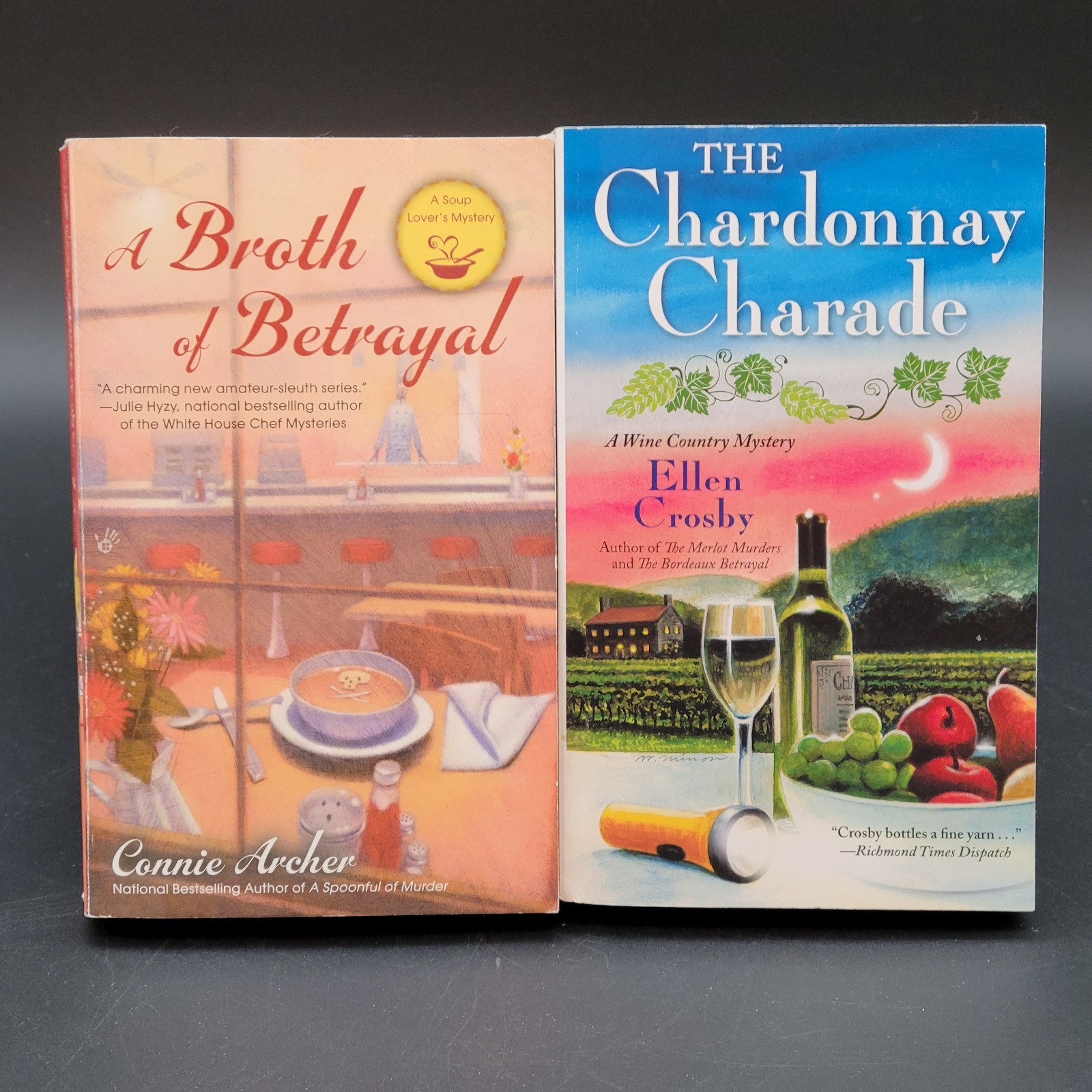 Lof of 9 Cozy Murder Mystery Books Food & Wine Related (Gr#4) Multiple Titles